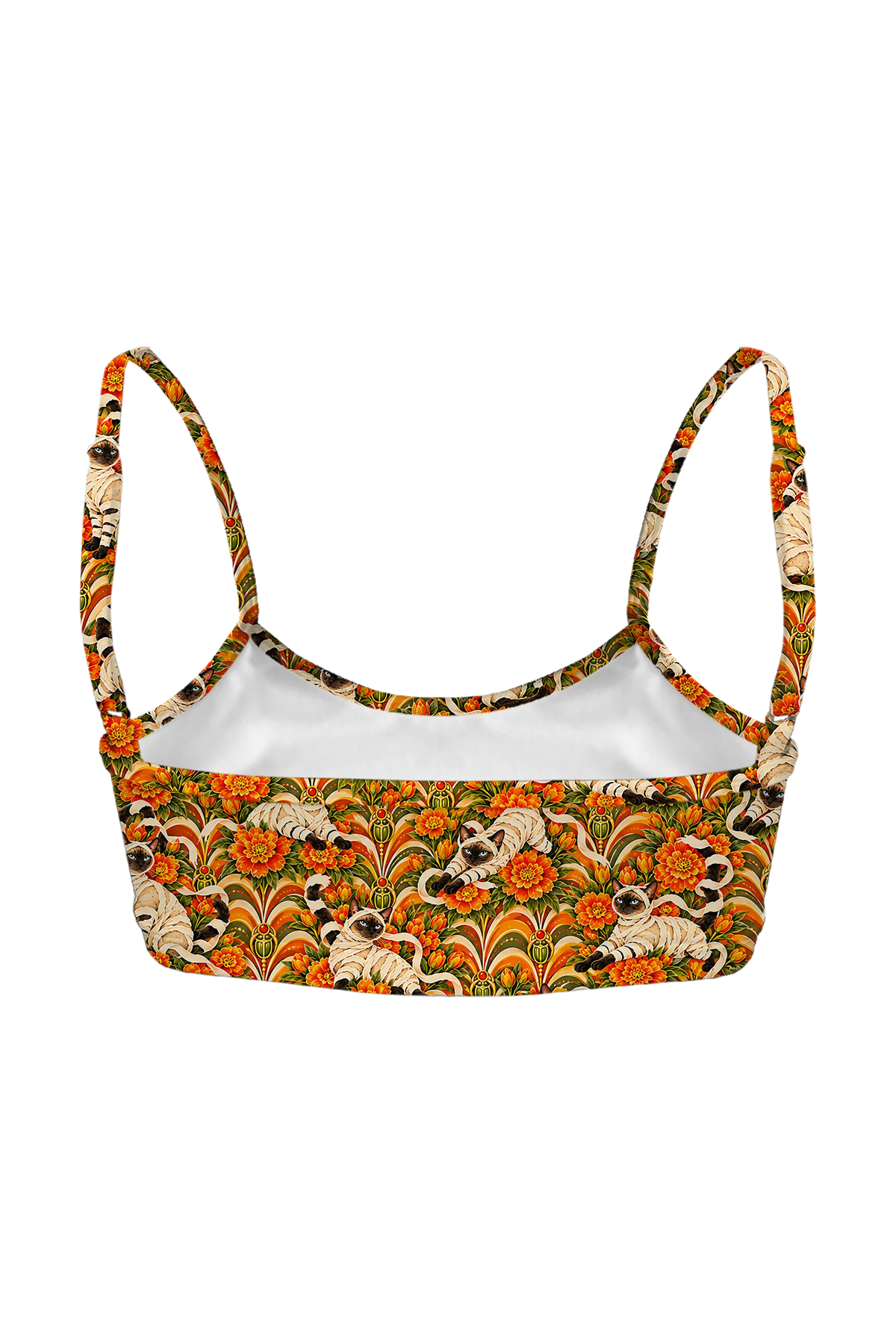 Mummy Siamese Cats bralette, back view