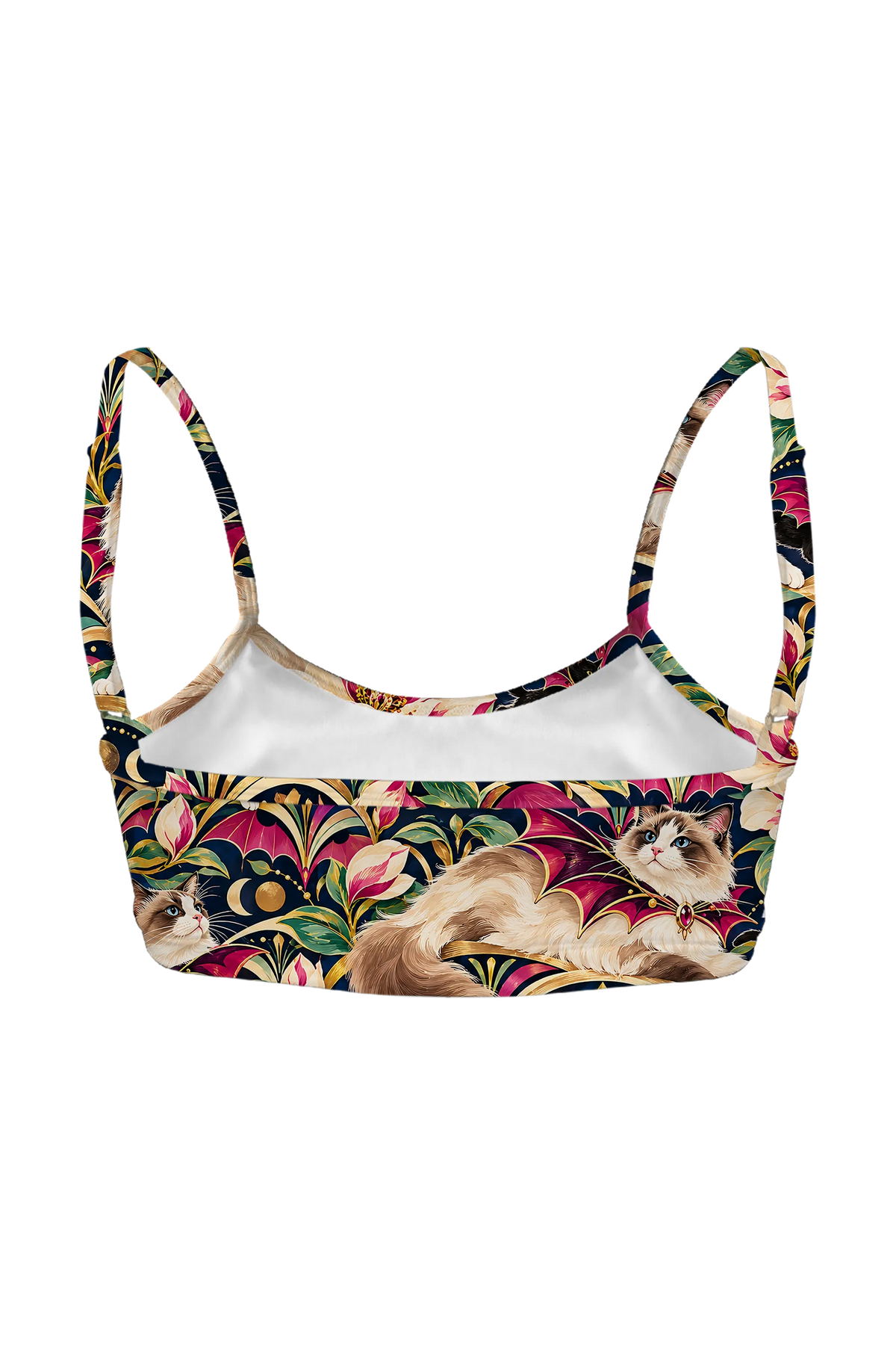 Bat Wing Ragdoll Cats bralette, back view