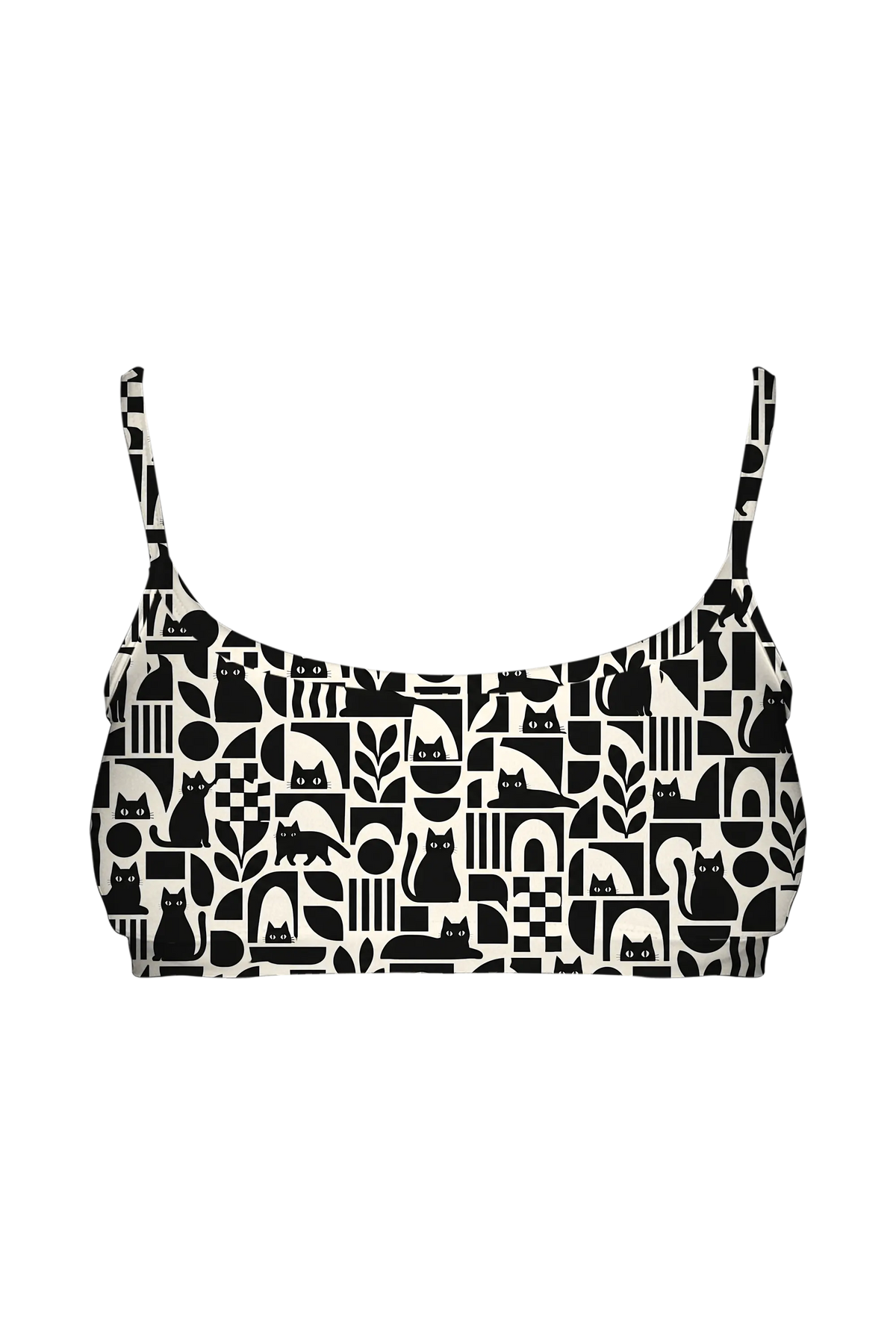 Black Cat Mosaic bralette, front view