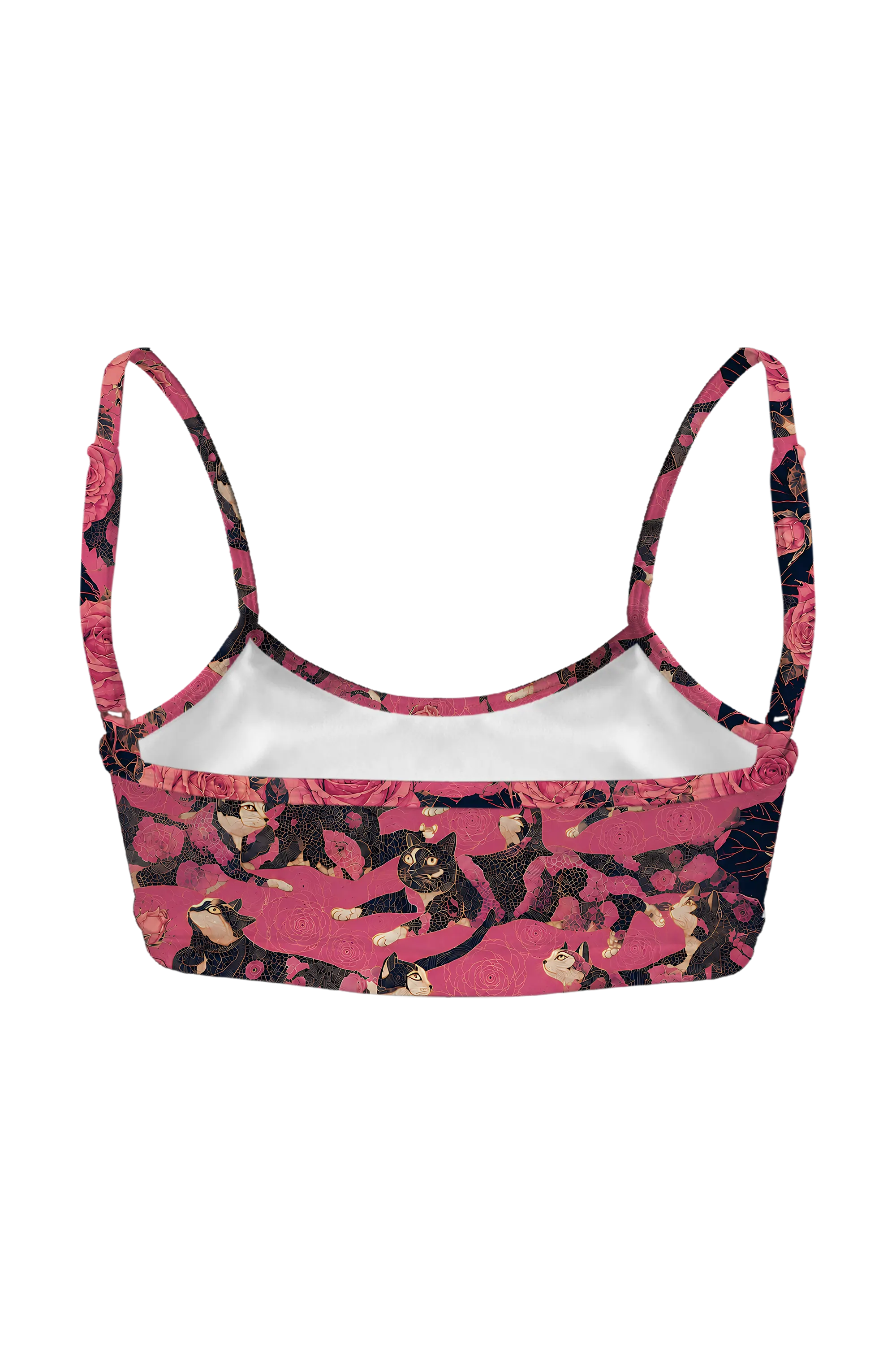 Midnight Rose Cats bralette, back view