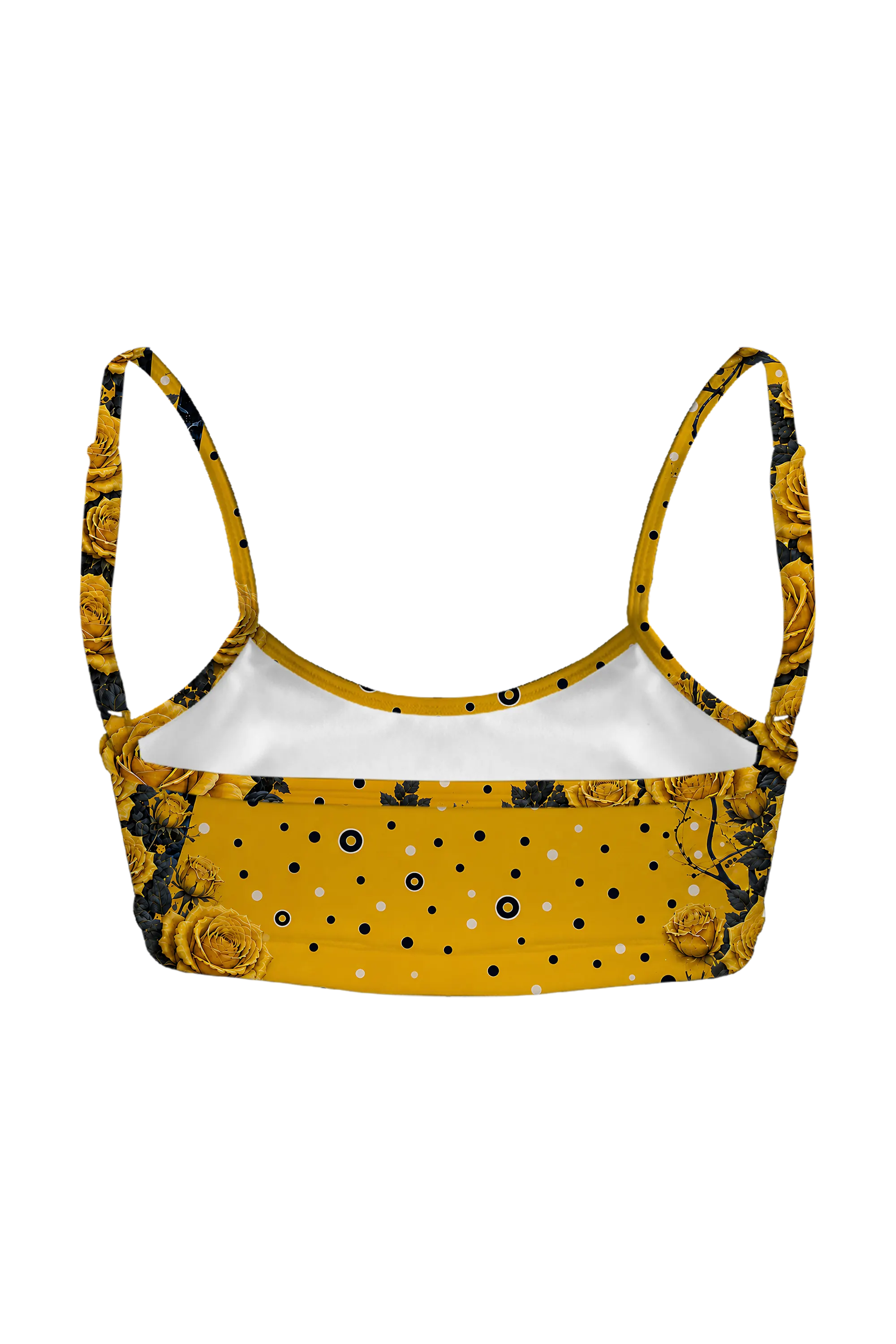 Golden Polka Cat bralette, back view
