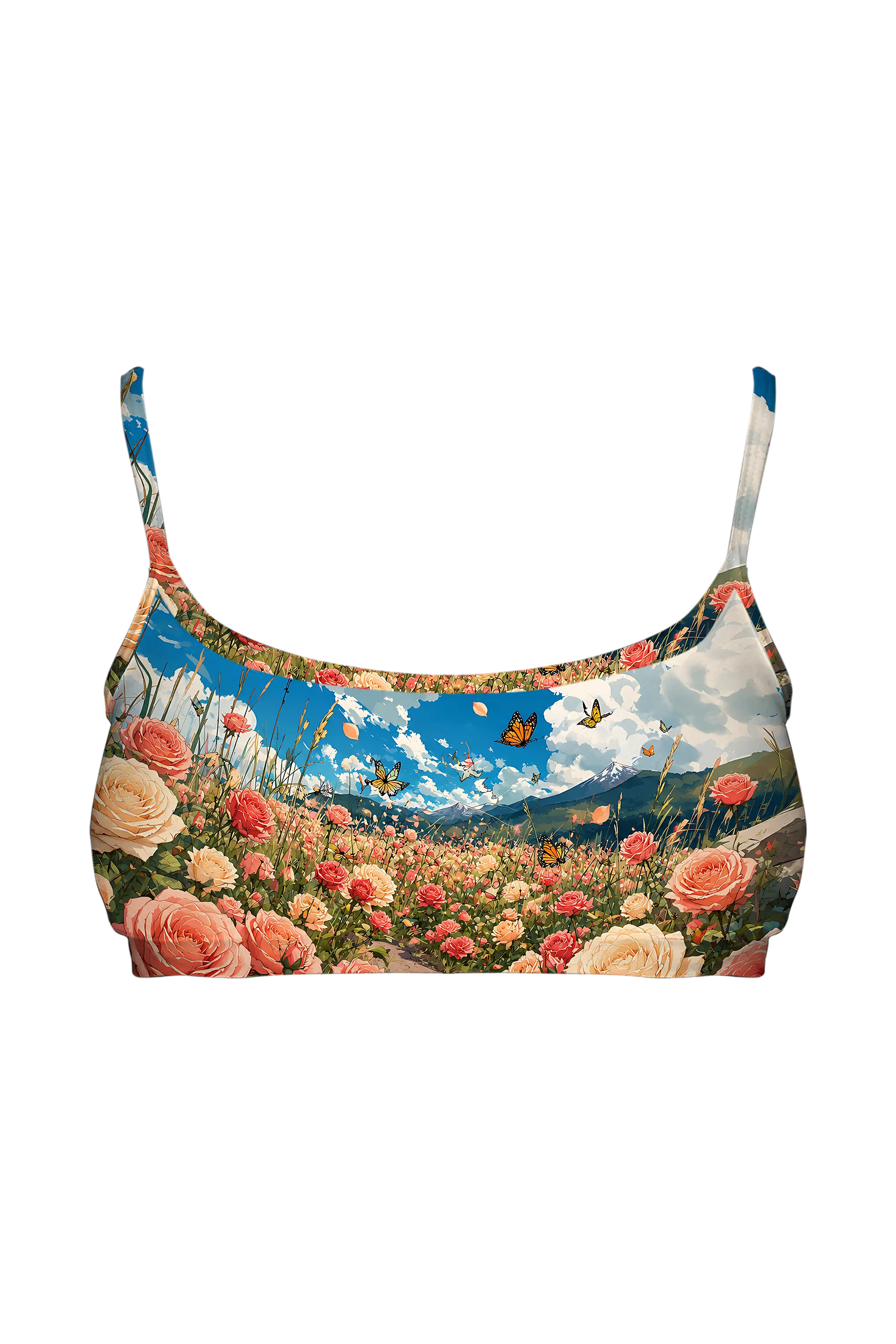 Kitten in Rose Meadow bralette, front view