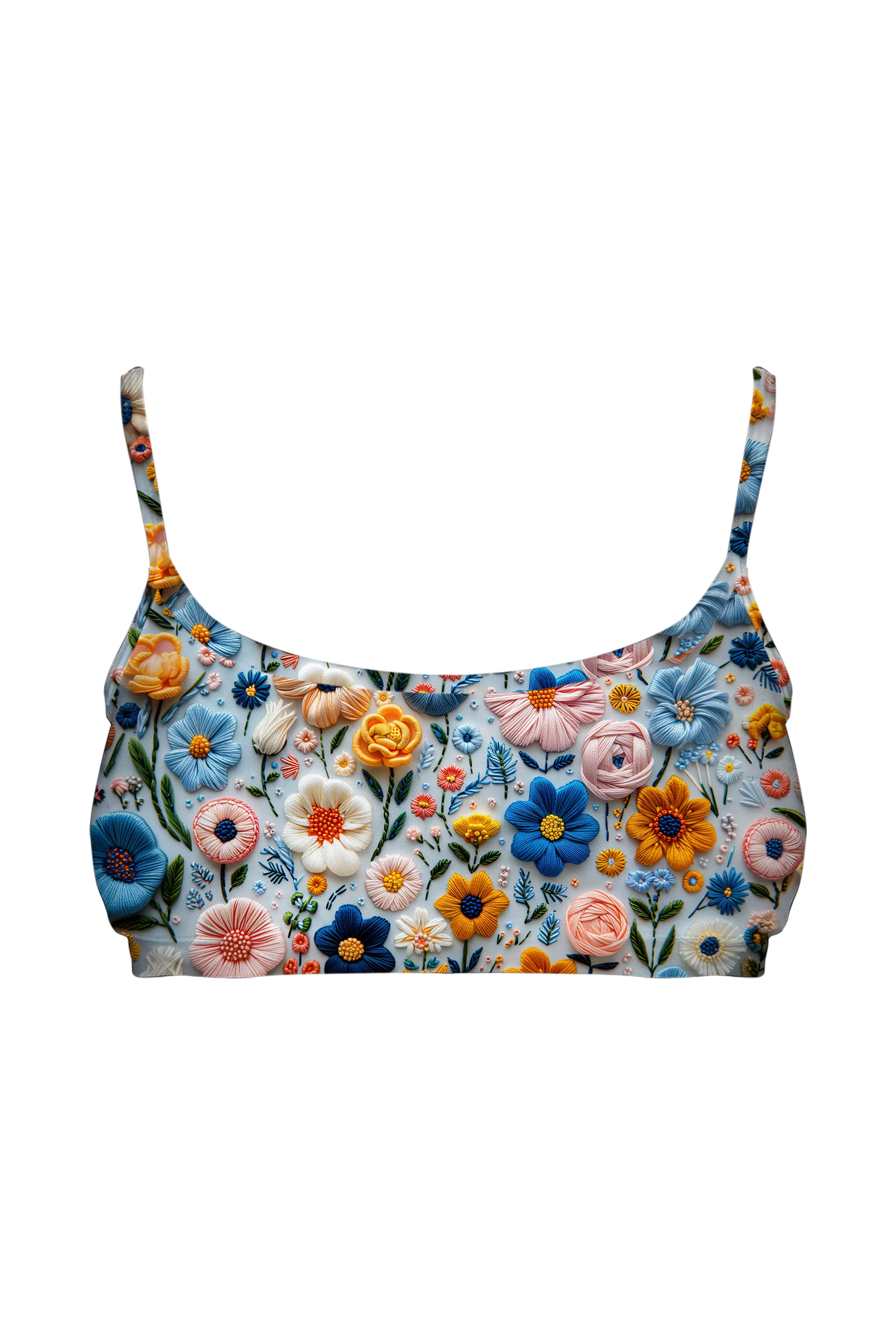 Stitched Wildflower Bed bralette, front view