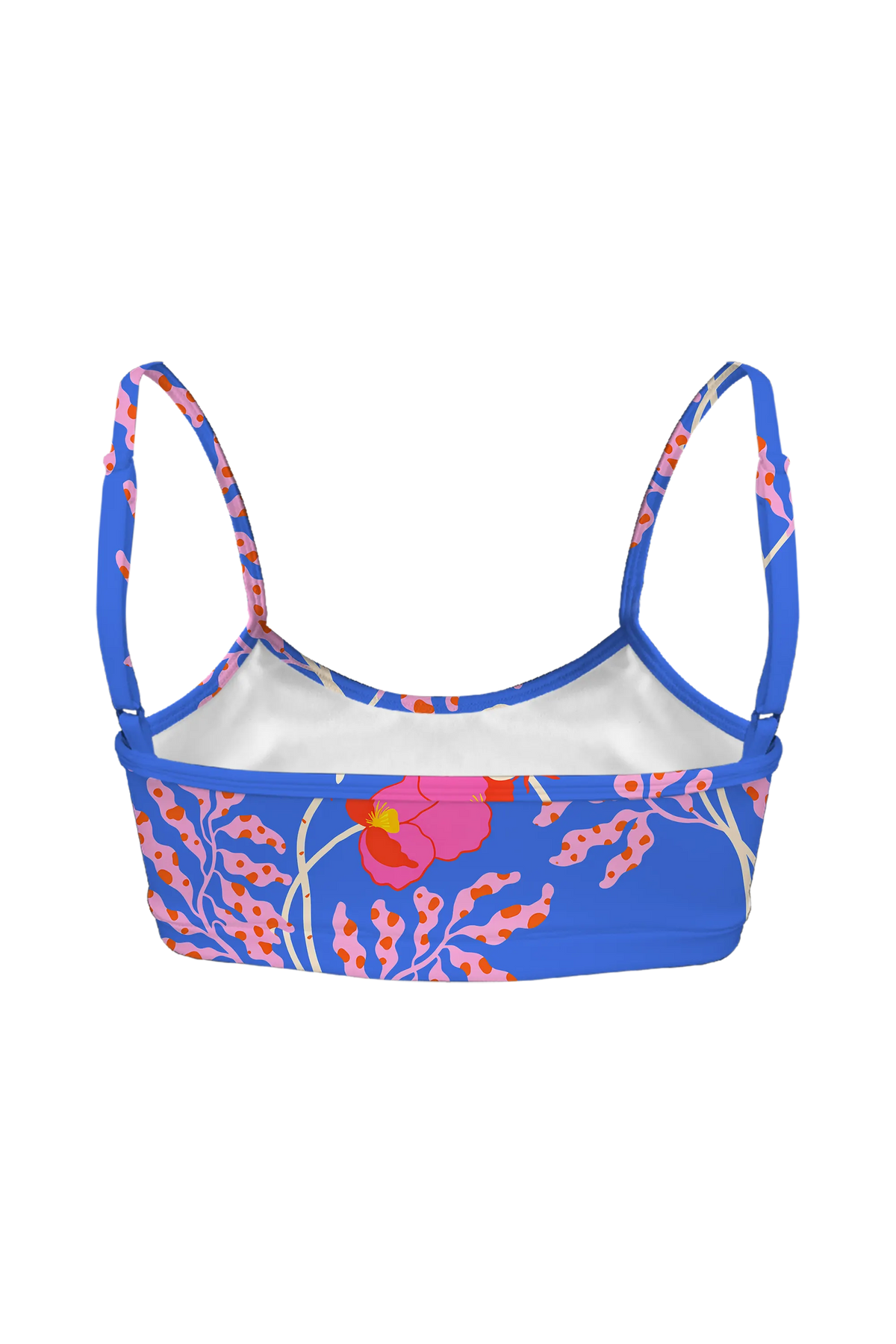 Peony Branch Blue bralette, back view
