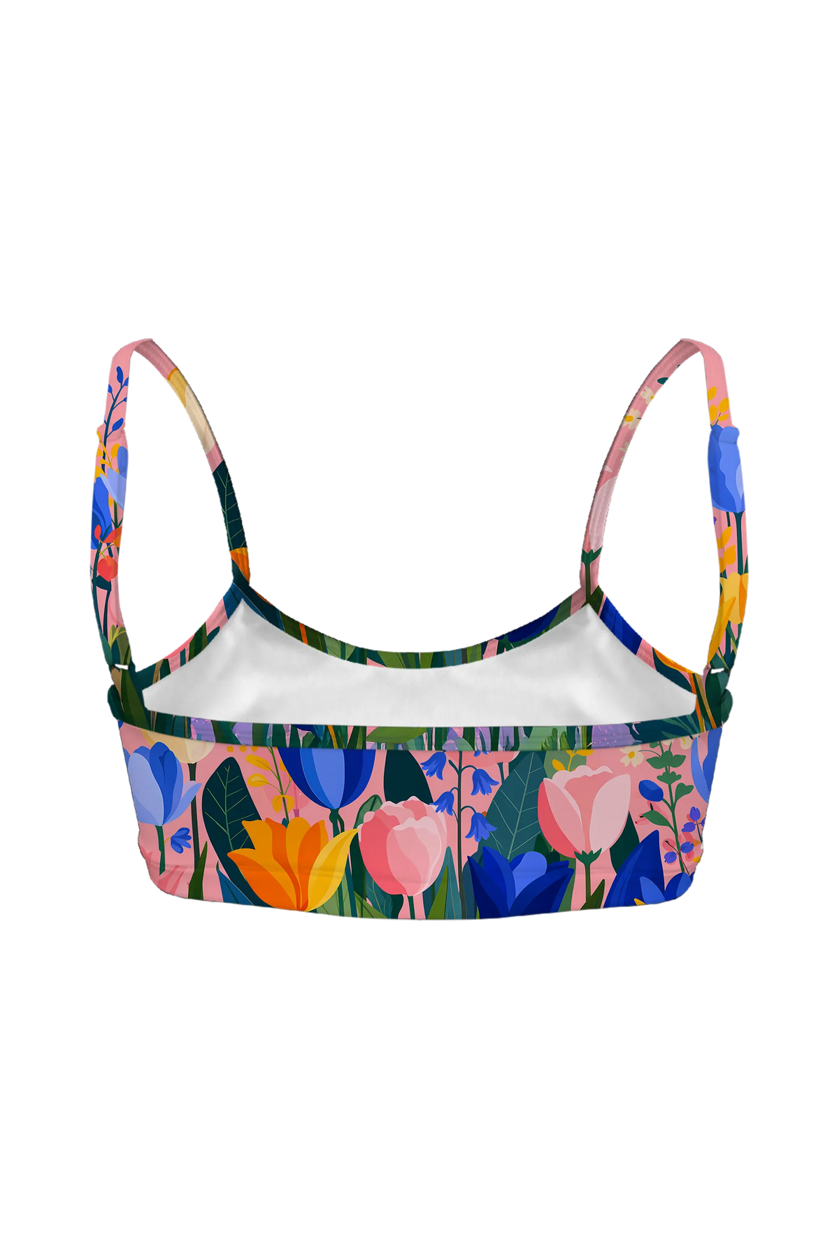 Tulip Garden Pink bralette, back view
