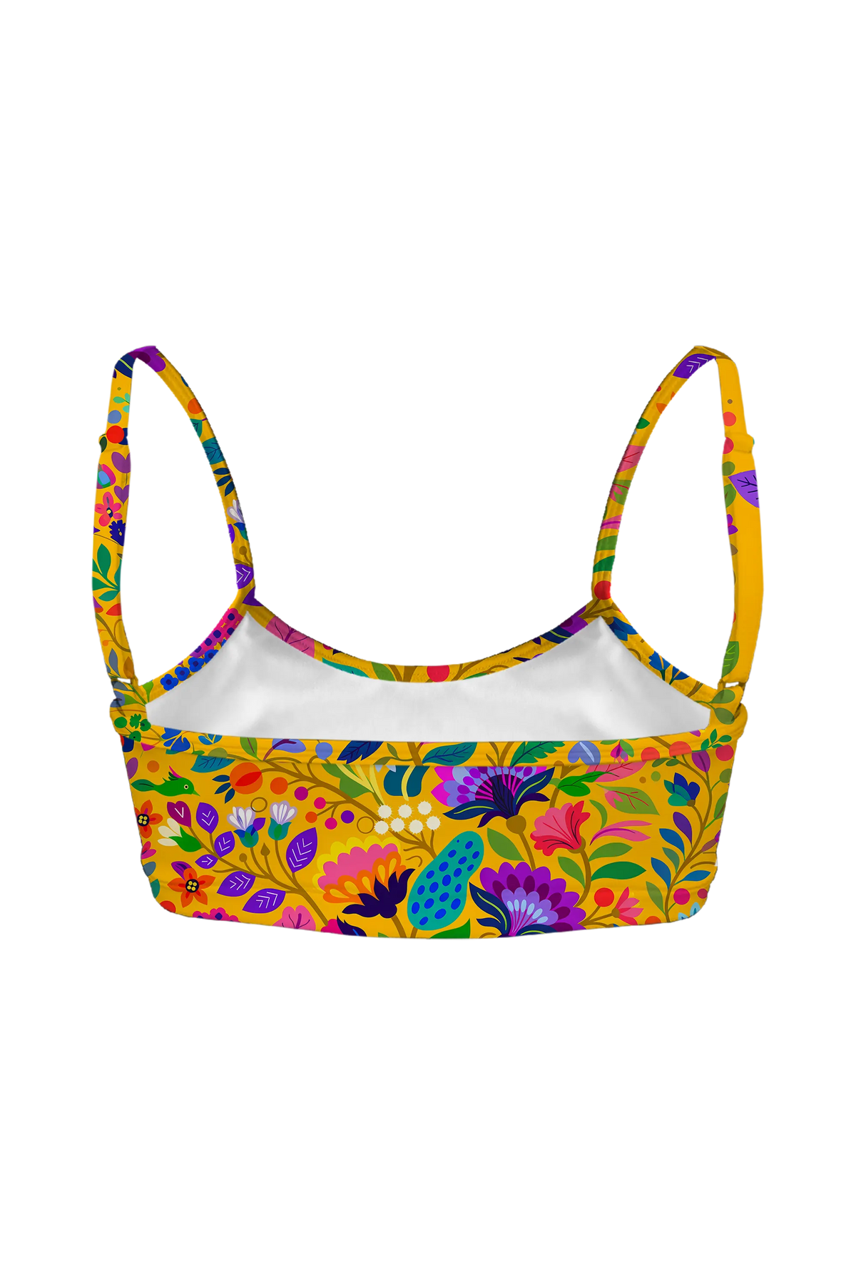 Folk Bird Garden bralette, back view