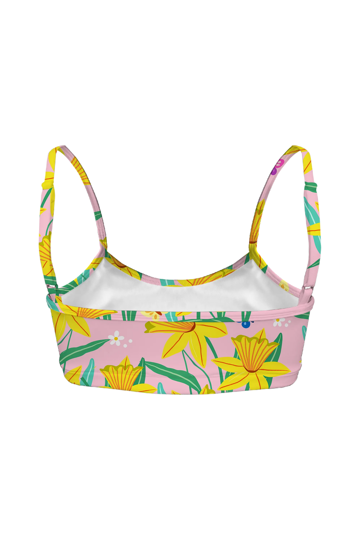 Sunny Daffodils bralette, back view