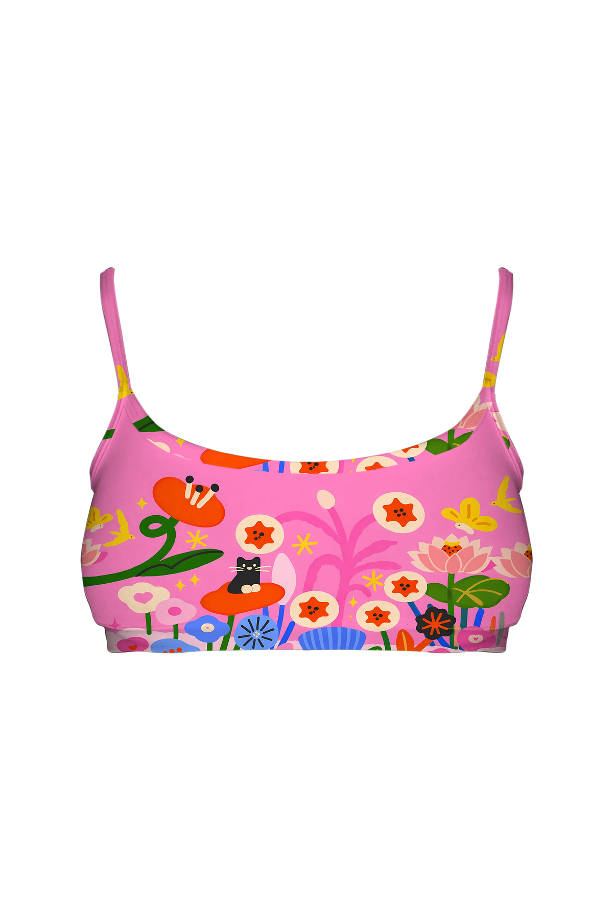 Candy Pink Garden bralette, front view