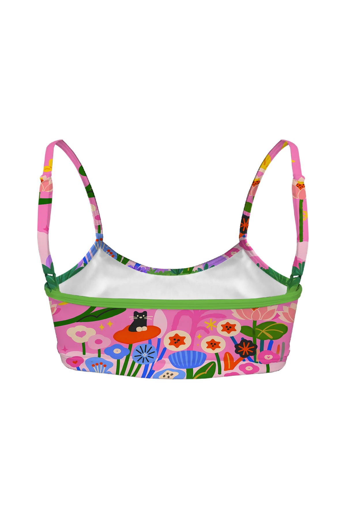 Candy Pink Garden bralette, back view