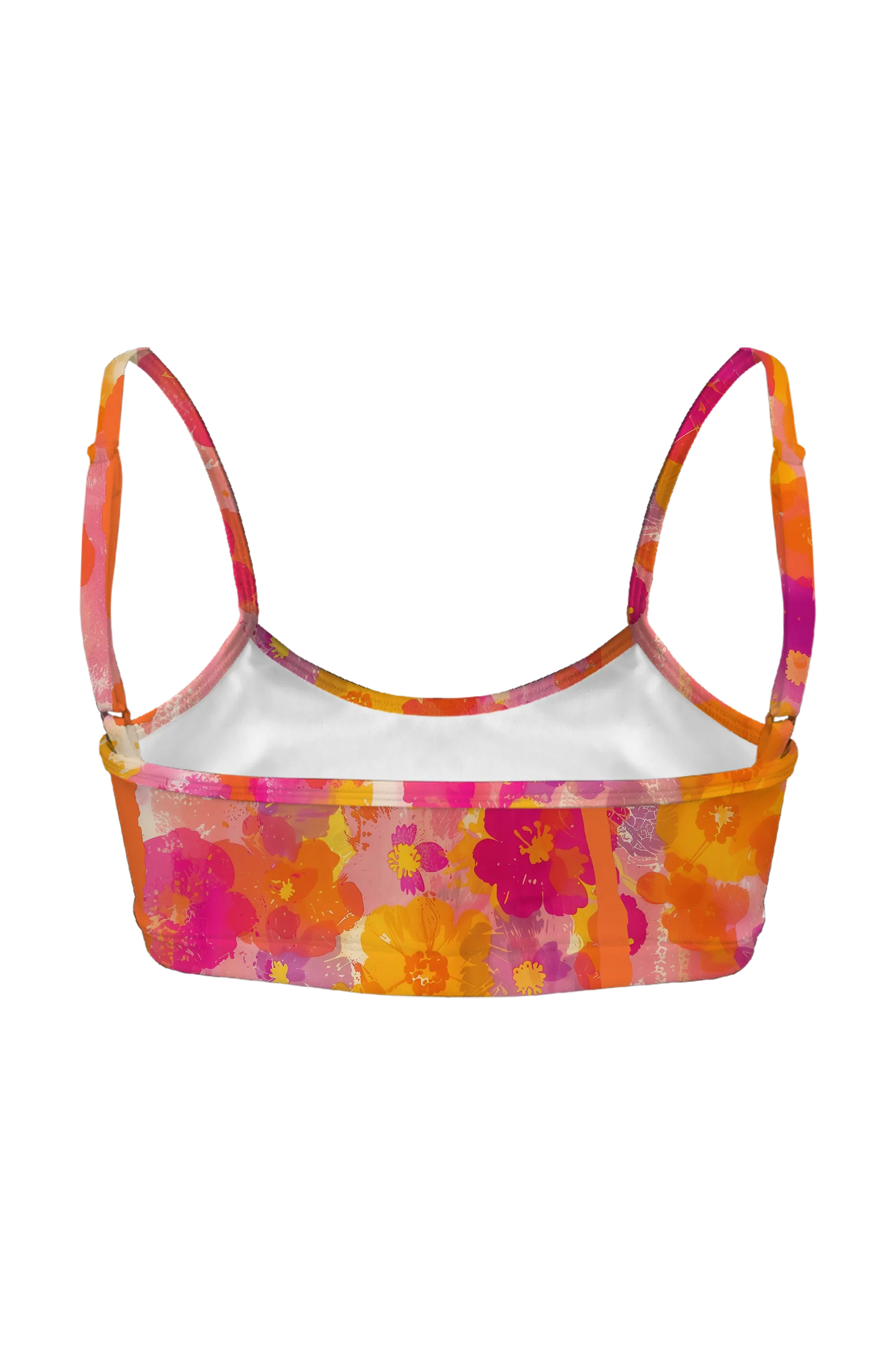 Painted Poppy Splash bralette, back view
