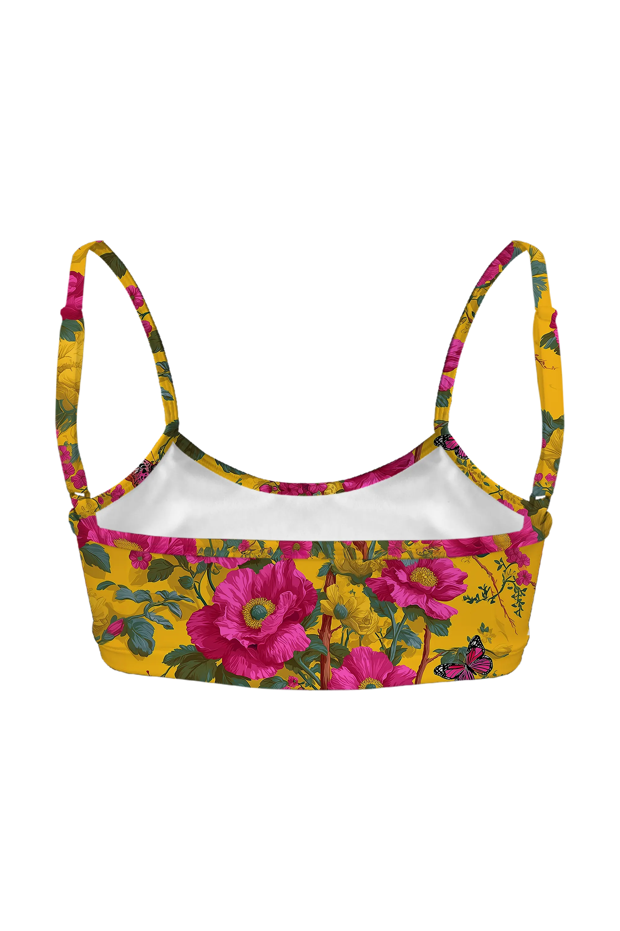 Magenta Butterfly Chintz bralette, back view