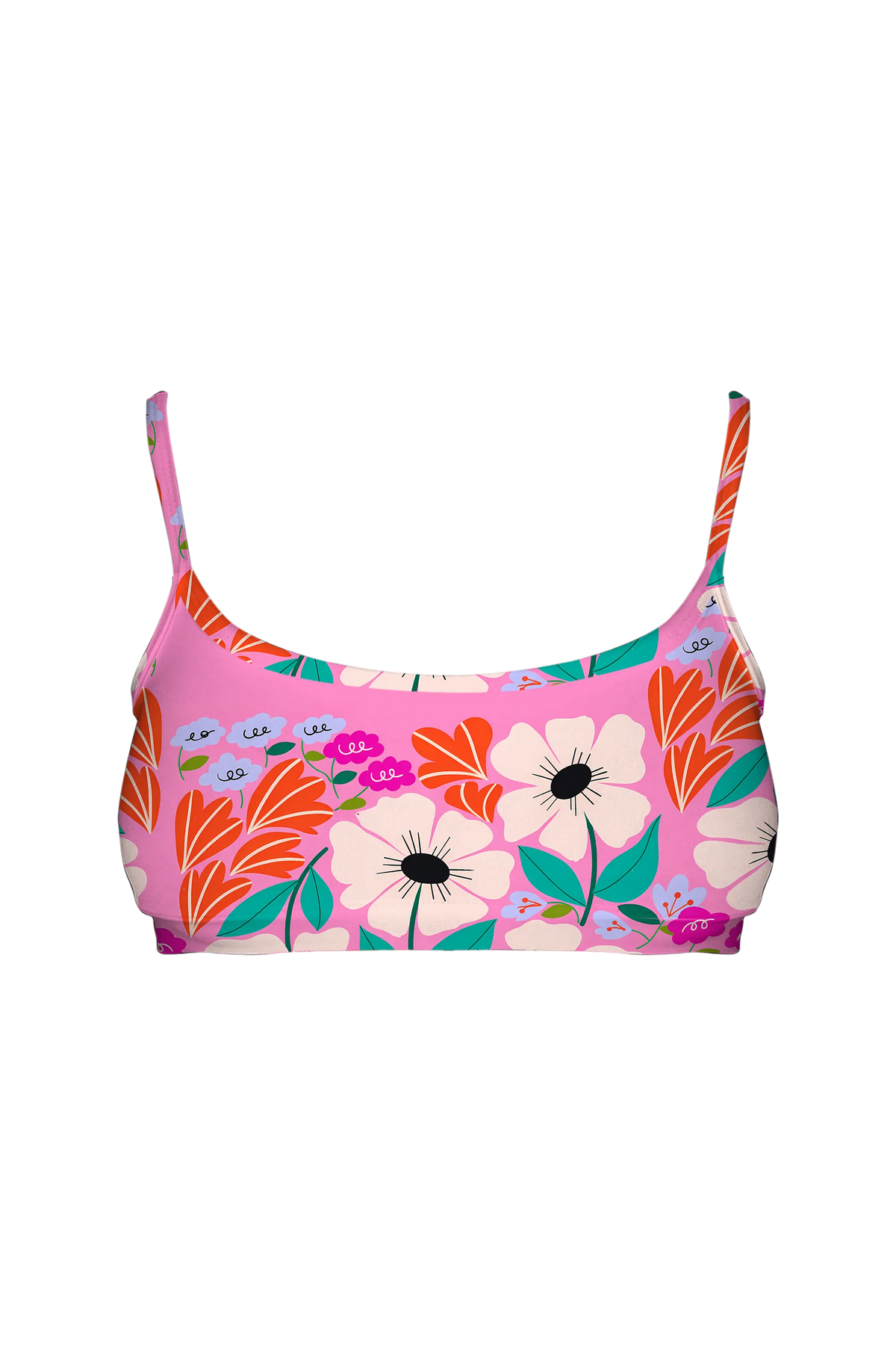 Anemone Pink Pop bralette, front view