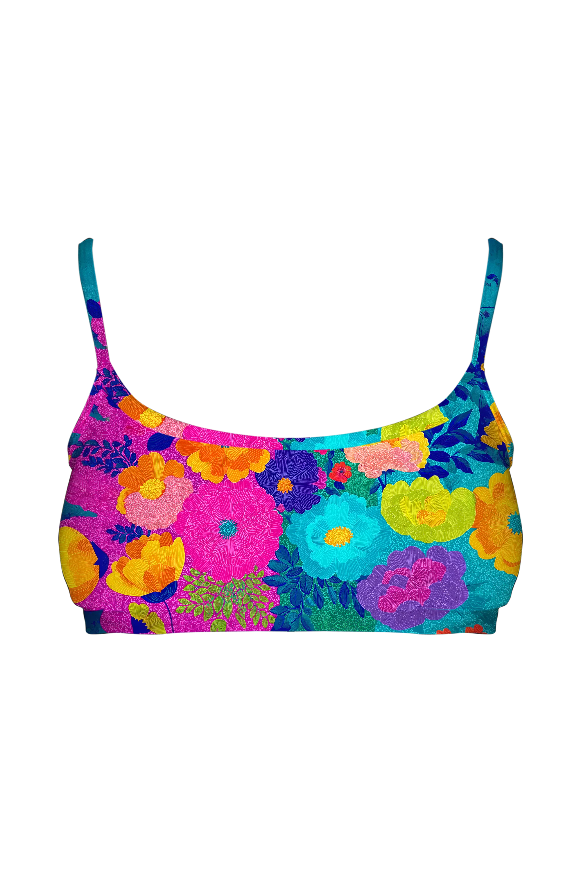 Neon Jungle Bloom bralette, front view