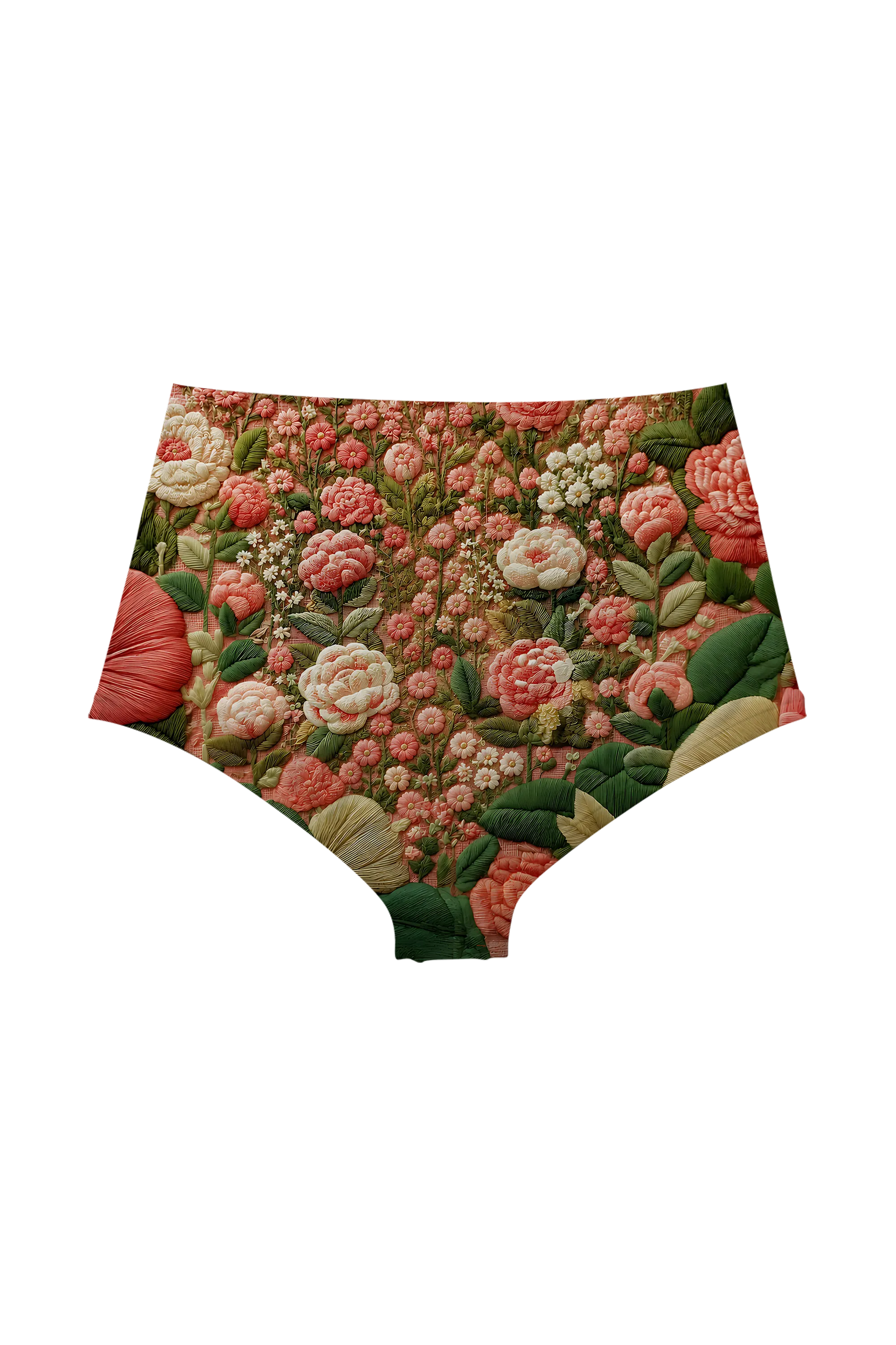 Embroidered Cat Garden high waist panty, back view