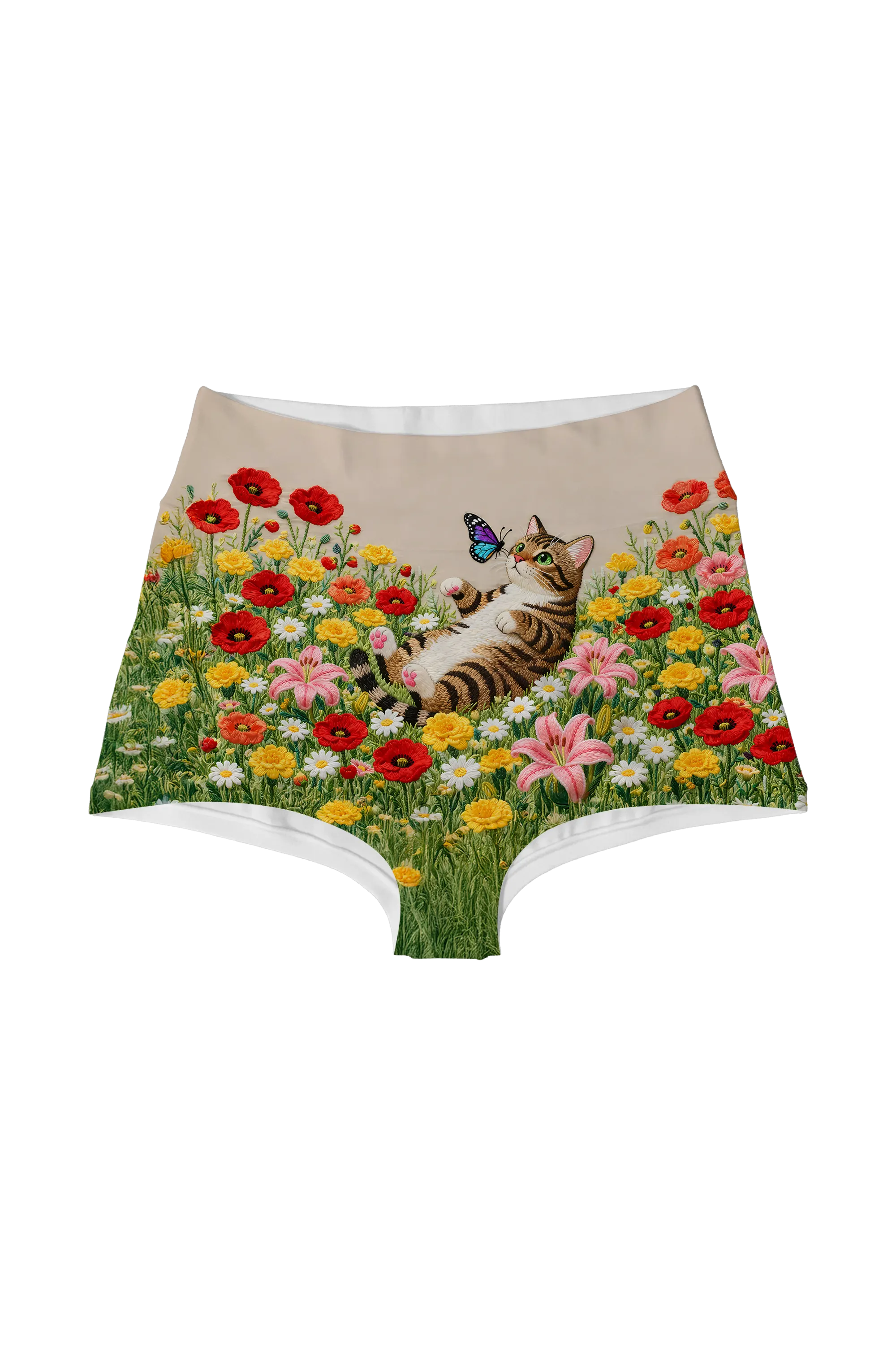 Poppy Meadow Cat highwaist, front view