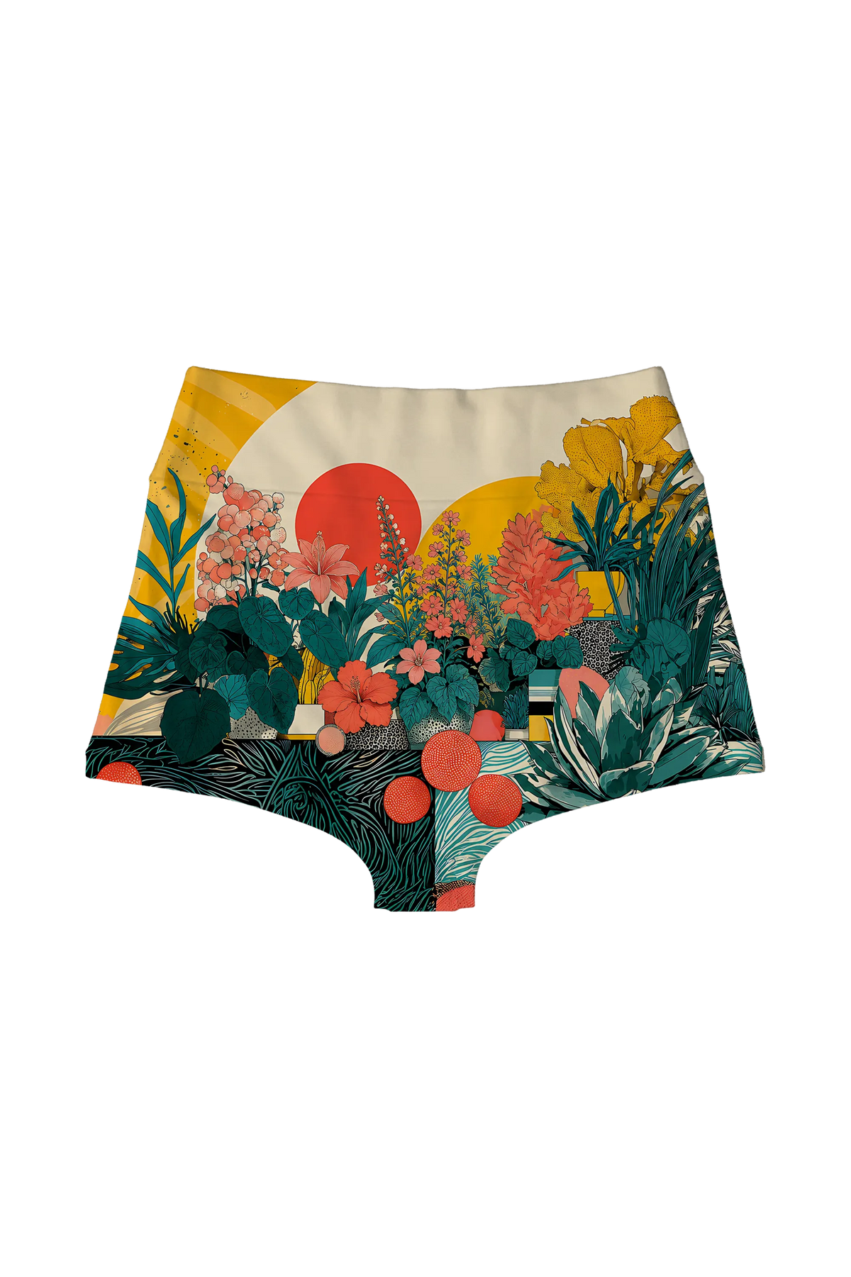 Sunrise Garden Cat highwaist, back view
