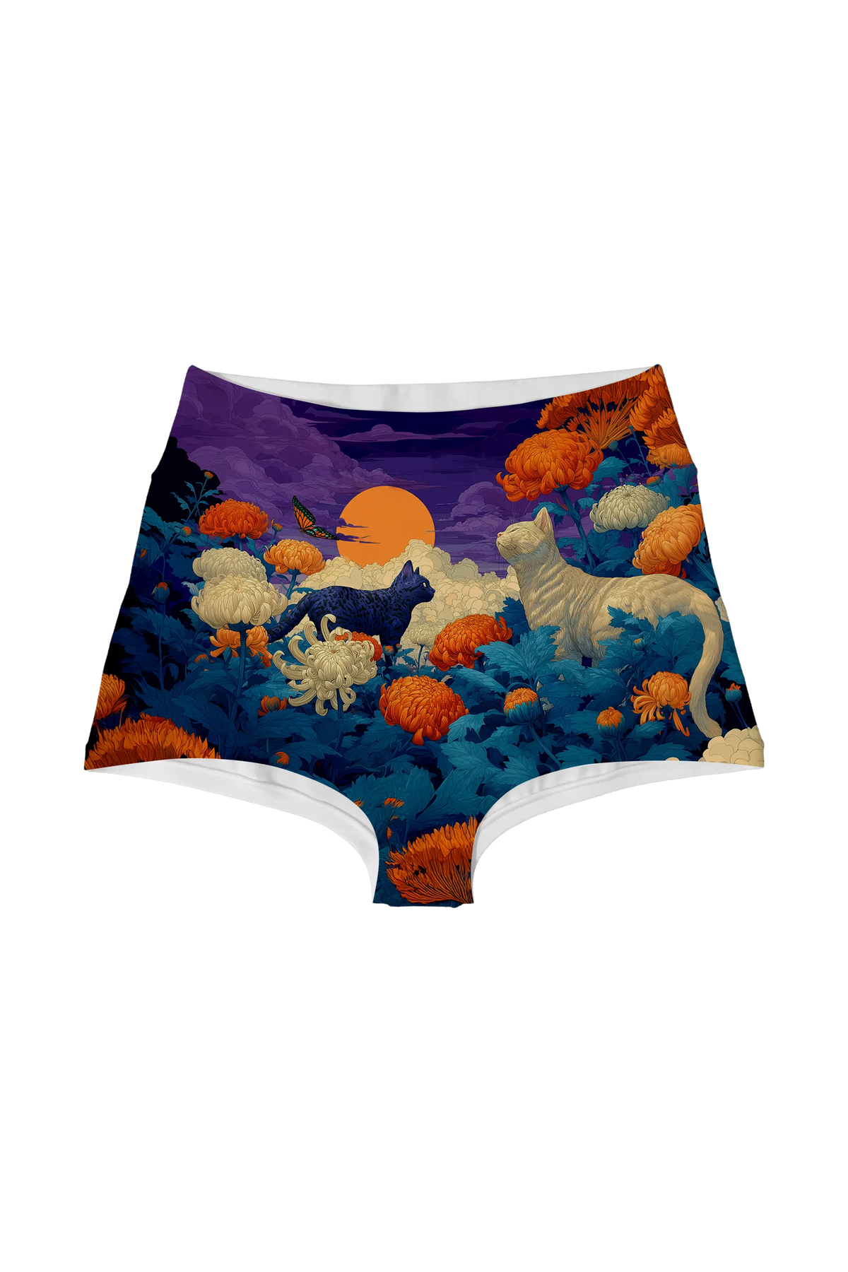 Chrysanthemum Moon Cats highwaist, front view
