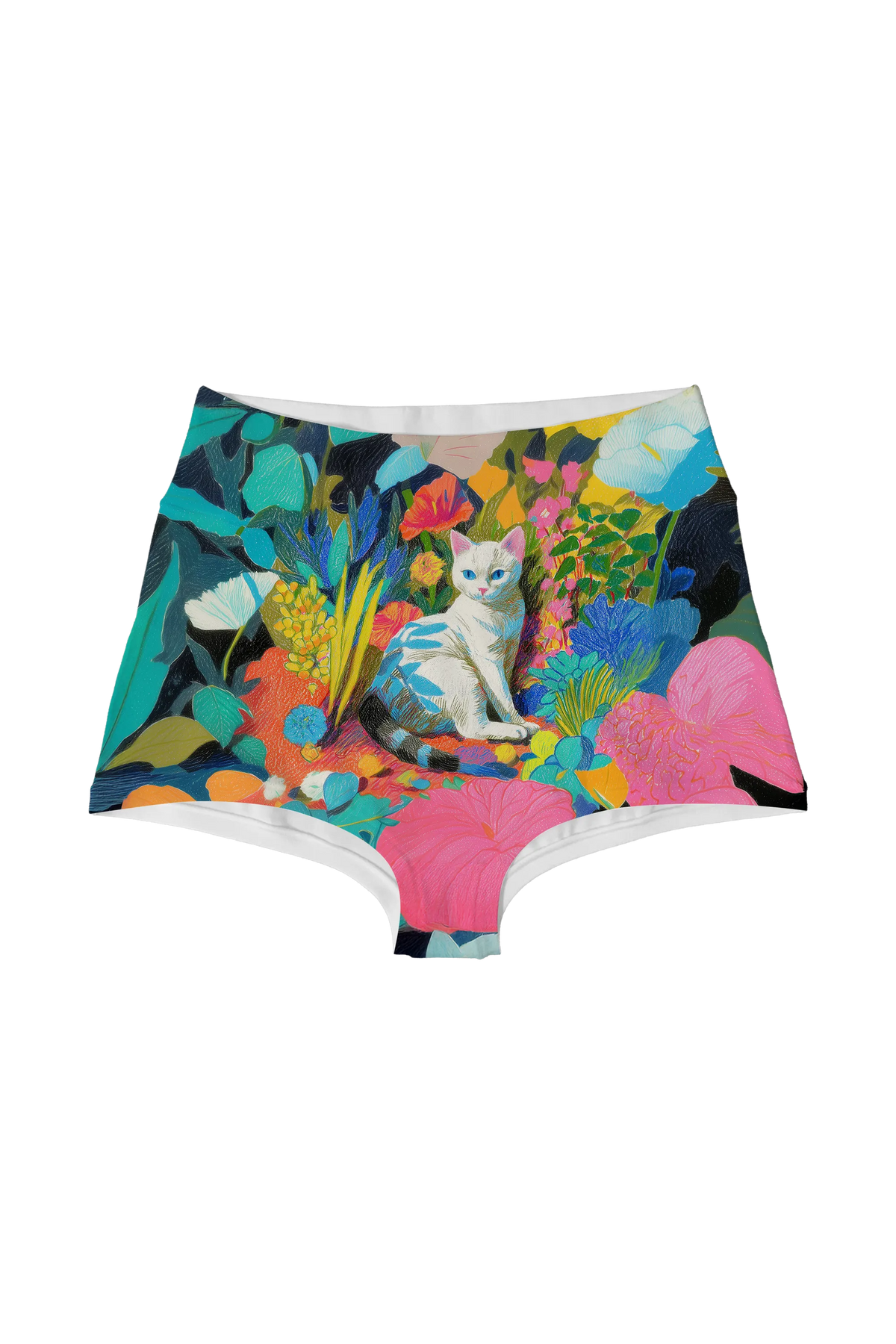 Tropical Leaf Cat highwaist, front view