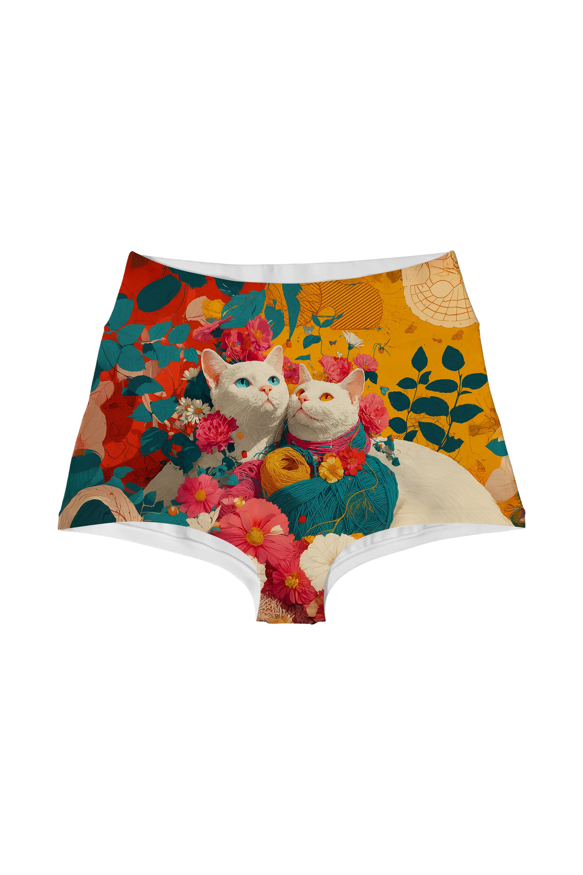 Flower Garland Cats highwaist, front view