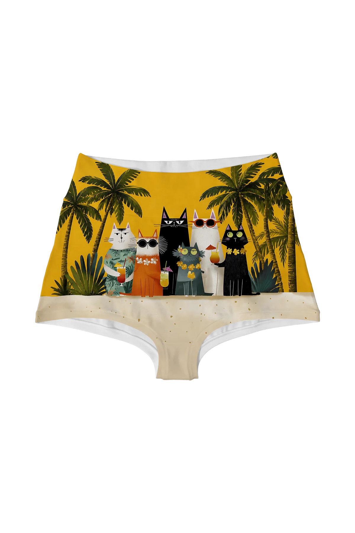 Beach Party Cats highwaist, front view