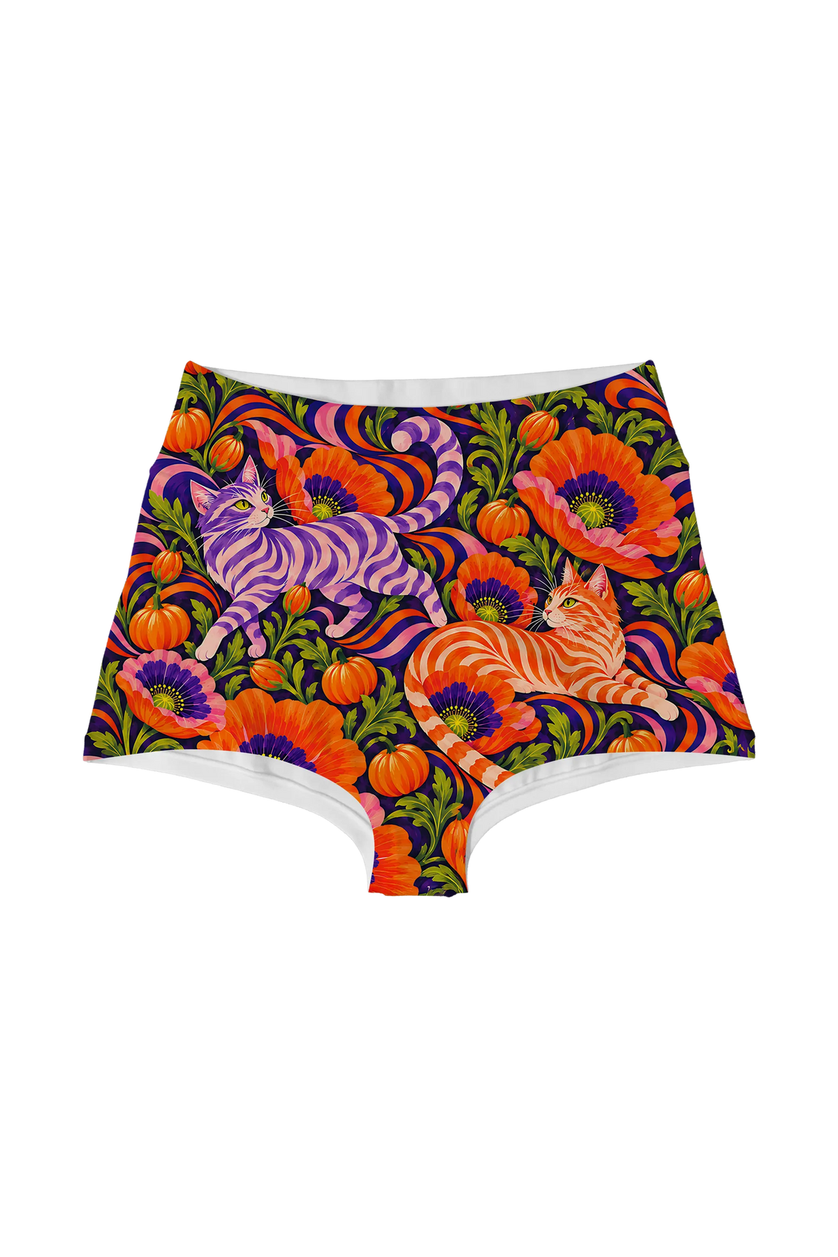 Pumpkin Patch Cats highwaist, front view
