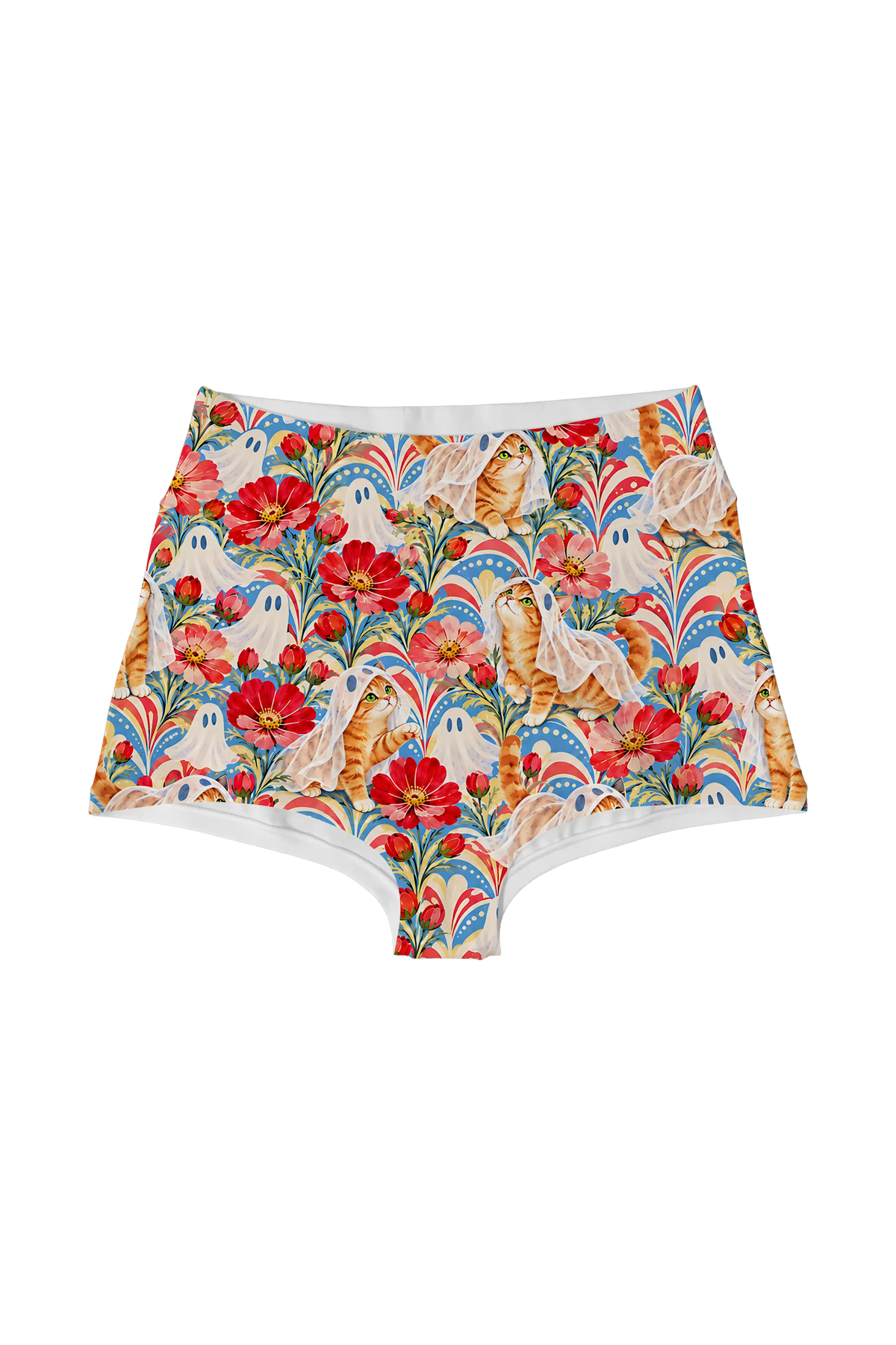 Little Ghost Cats highwaist, front view