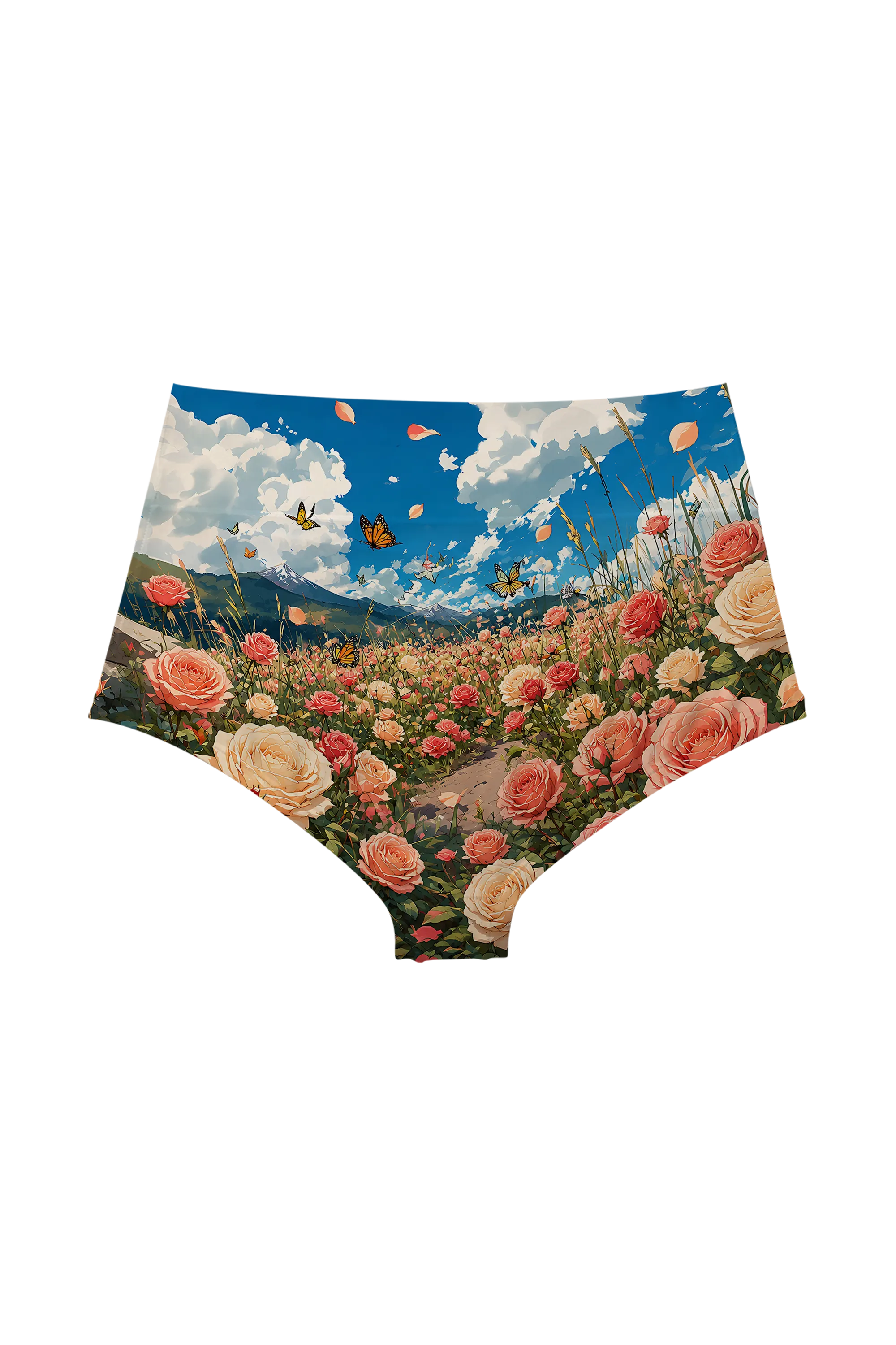 Kitten in Rose Meadow high waist panty, back view