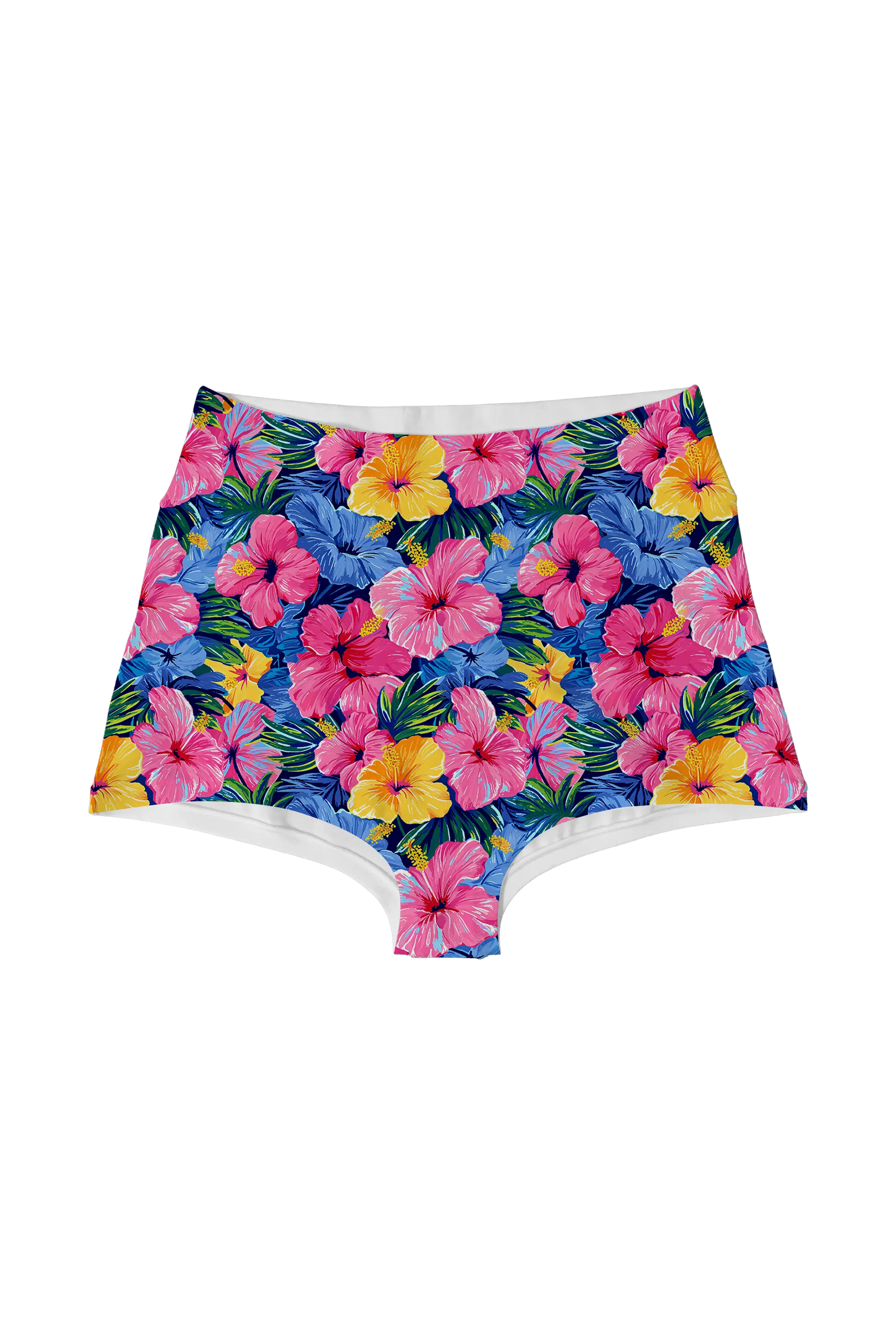 Tropical Hibiscus Tile highwaist, front view