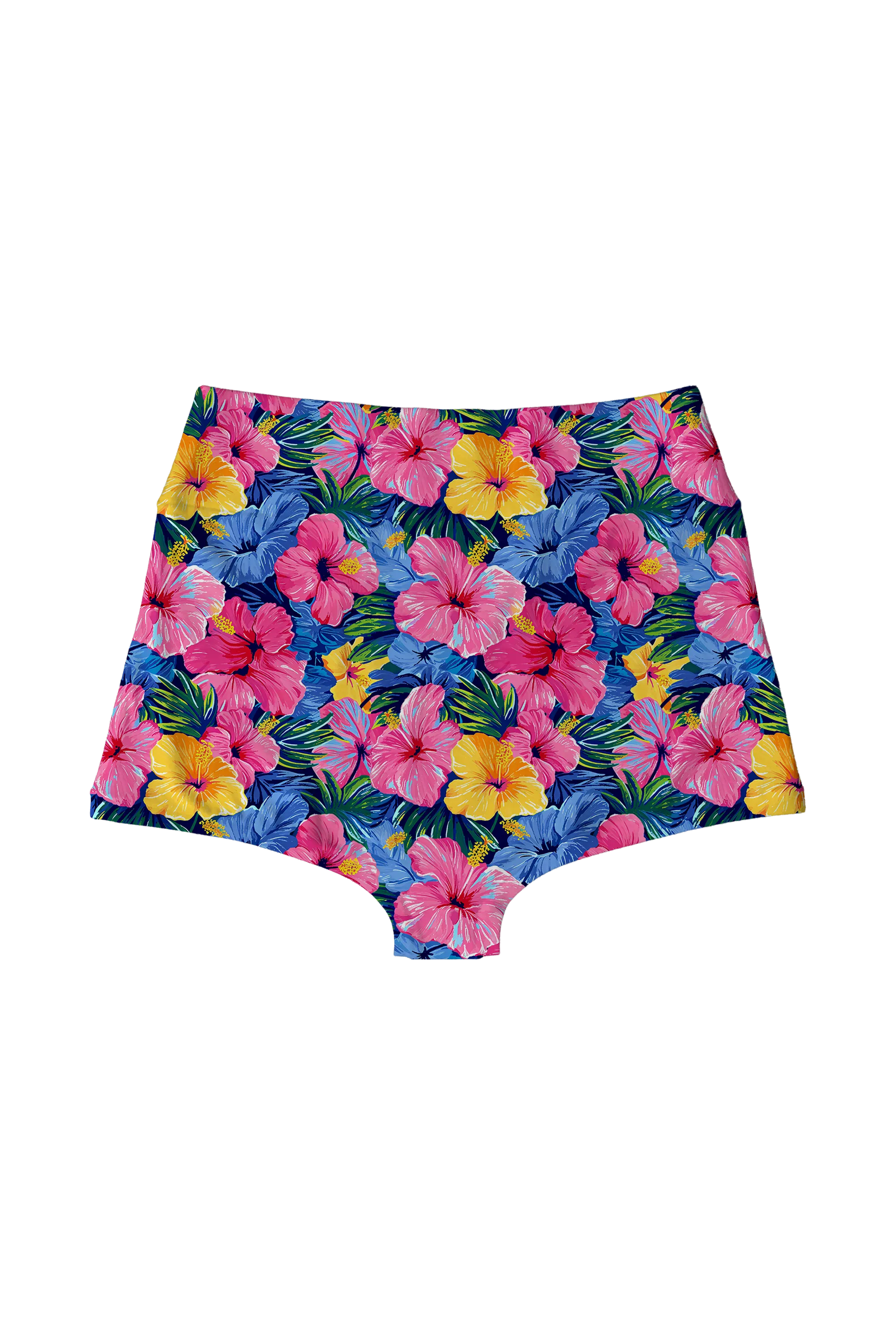 Tropical Hibiscus Tile highwaist, back view