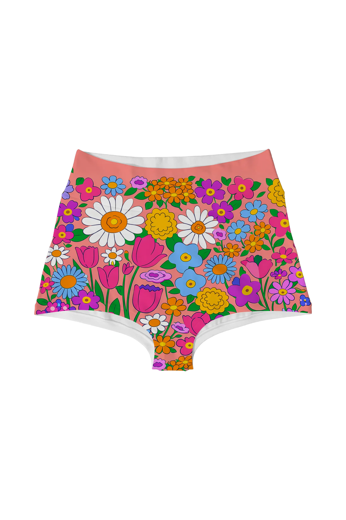 Retro Flower Power highwaist, front view