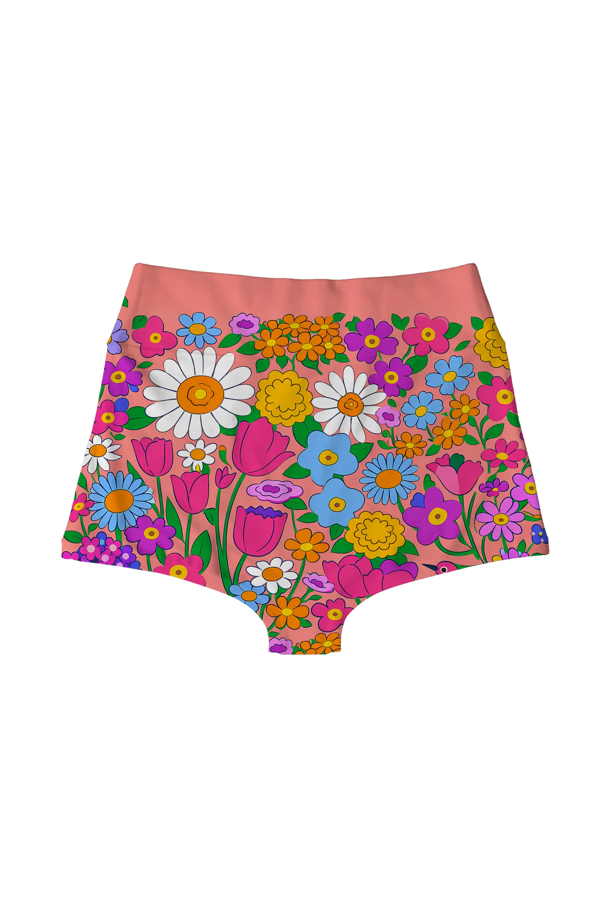 Retro Flower Power highwaist, back view