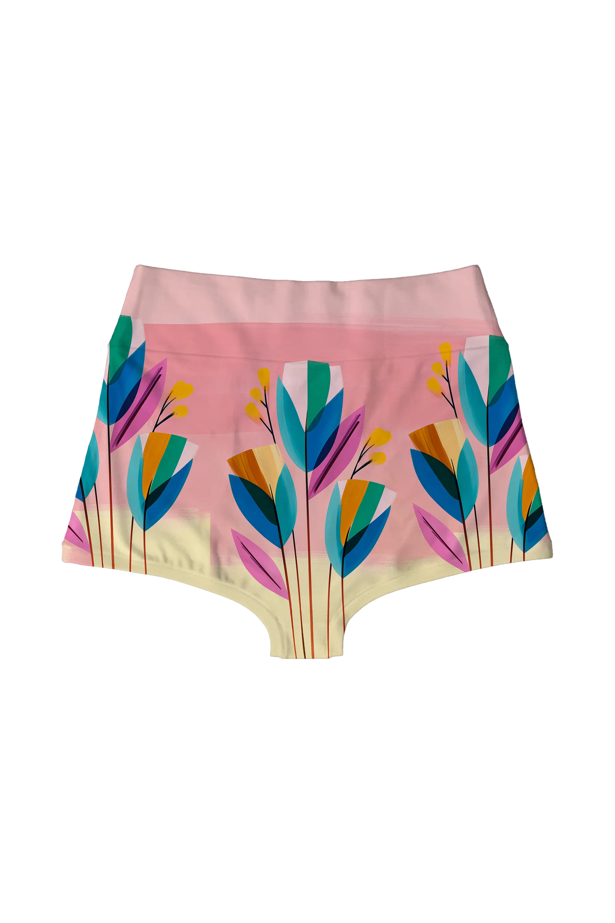 Striped Tulip Abstract highwaist, back view
