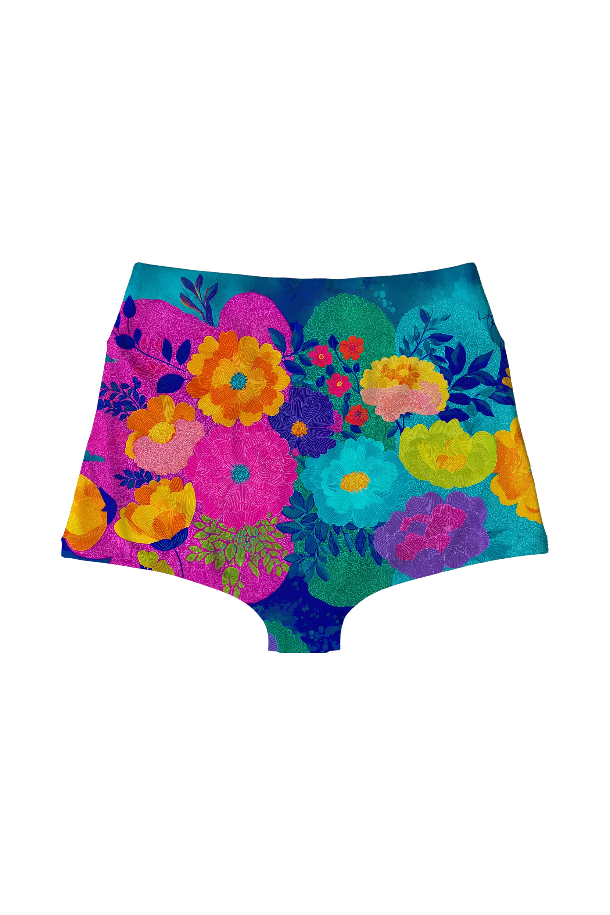 Neon Jungle Bloom highwaist, back view