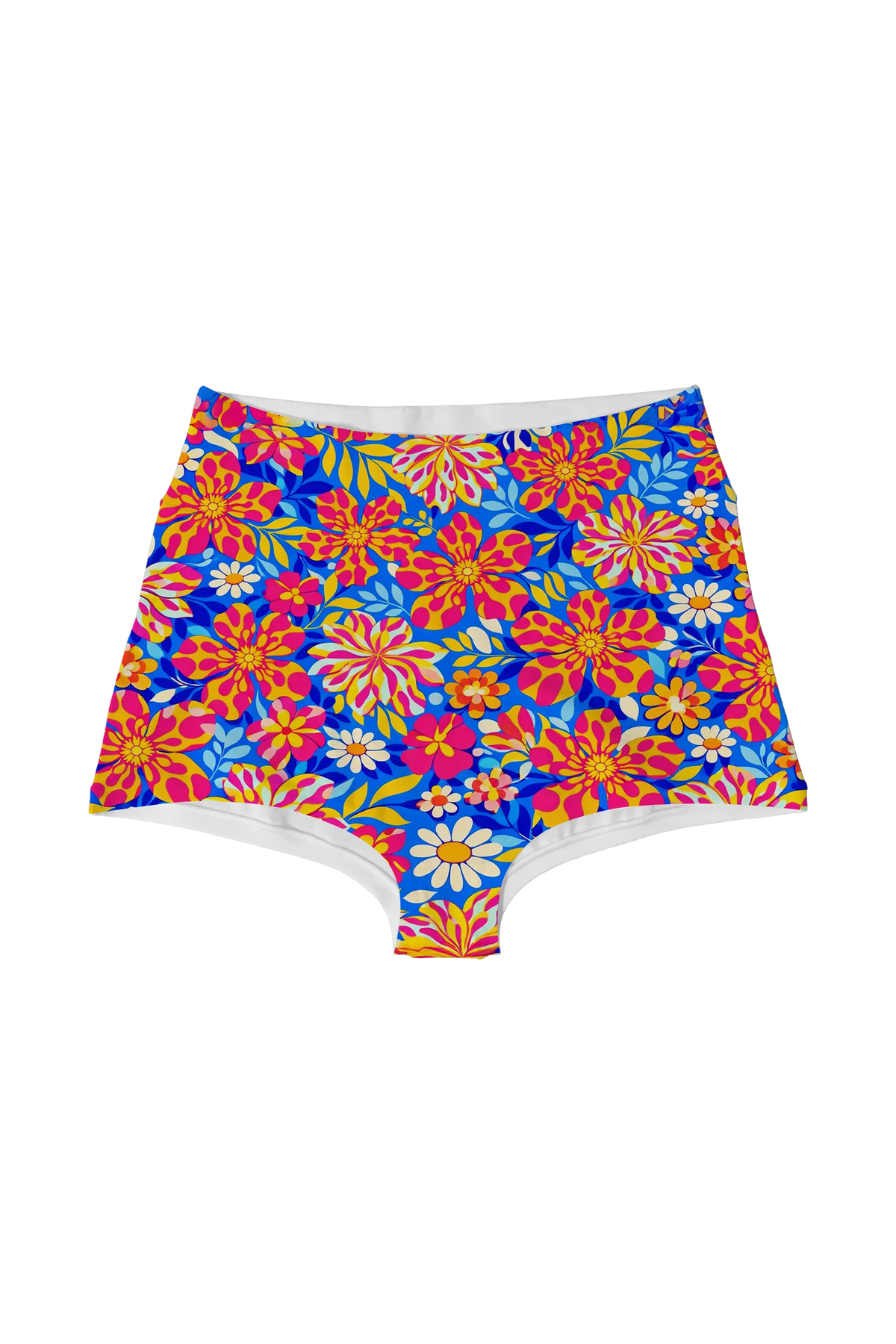 Ditsy Bloom Blue highwaist, front view