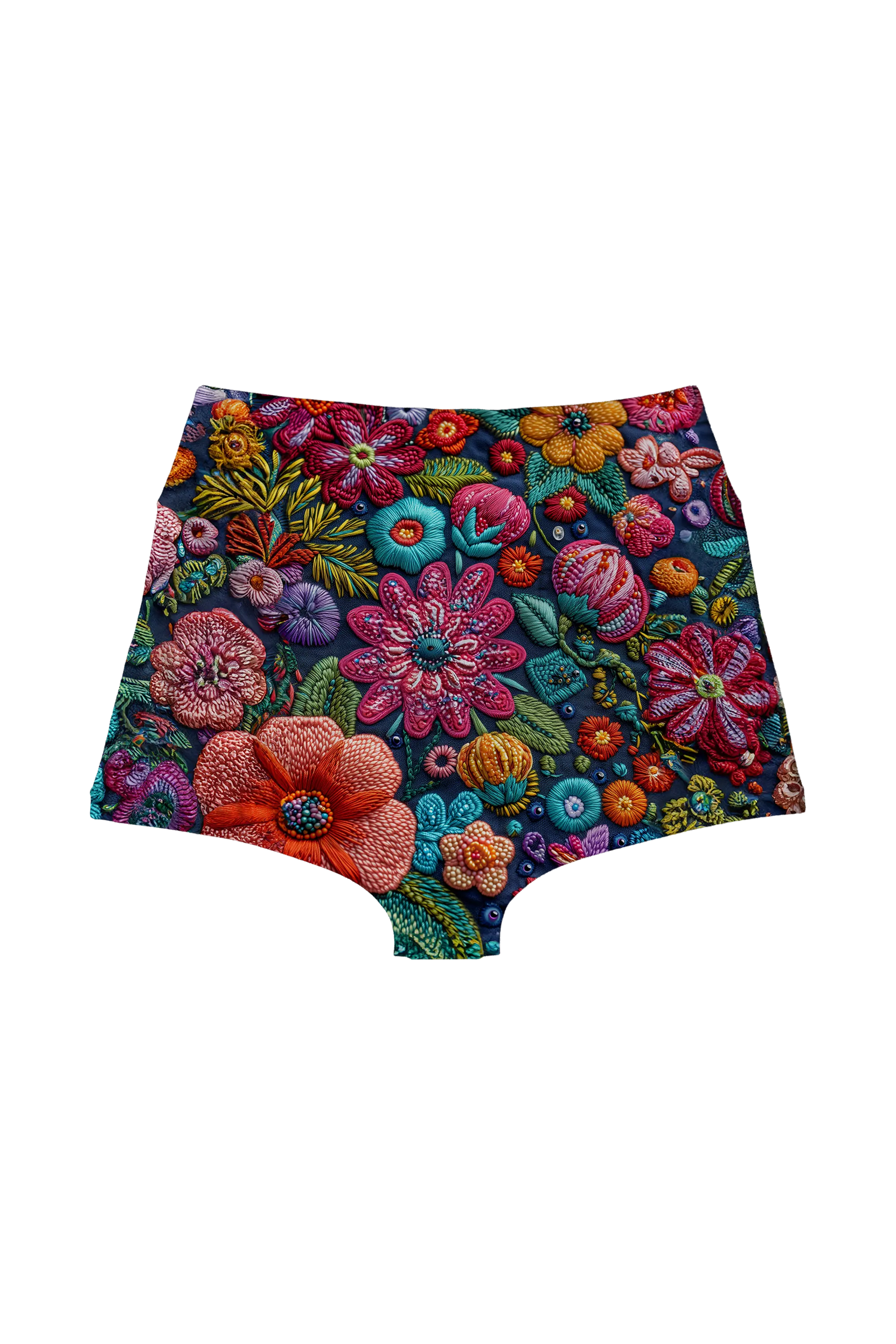 Embroidered Night Garden highwaist, back view