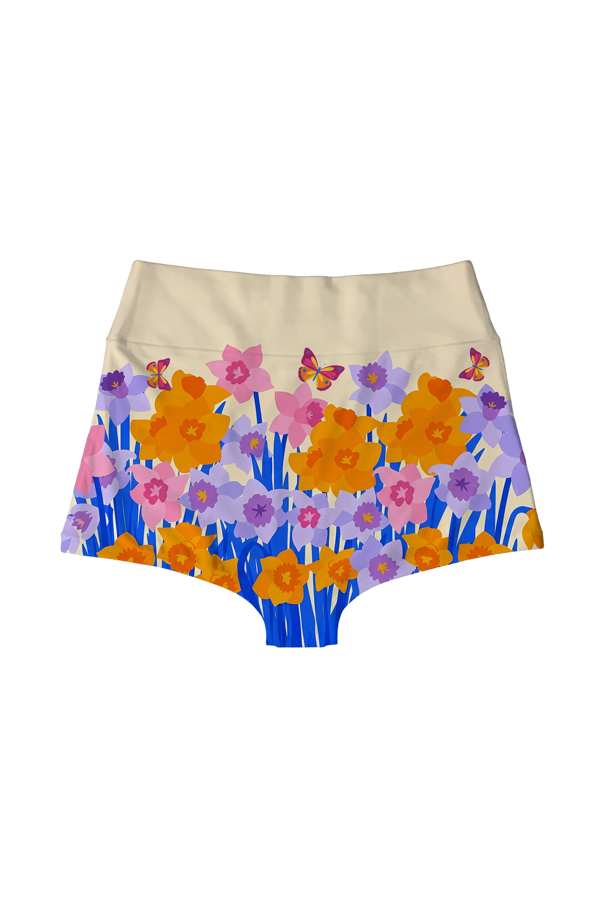 Pastel Daffodil Field highwaist, back view
