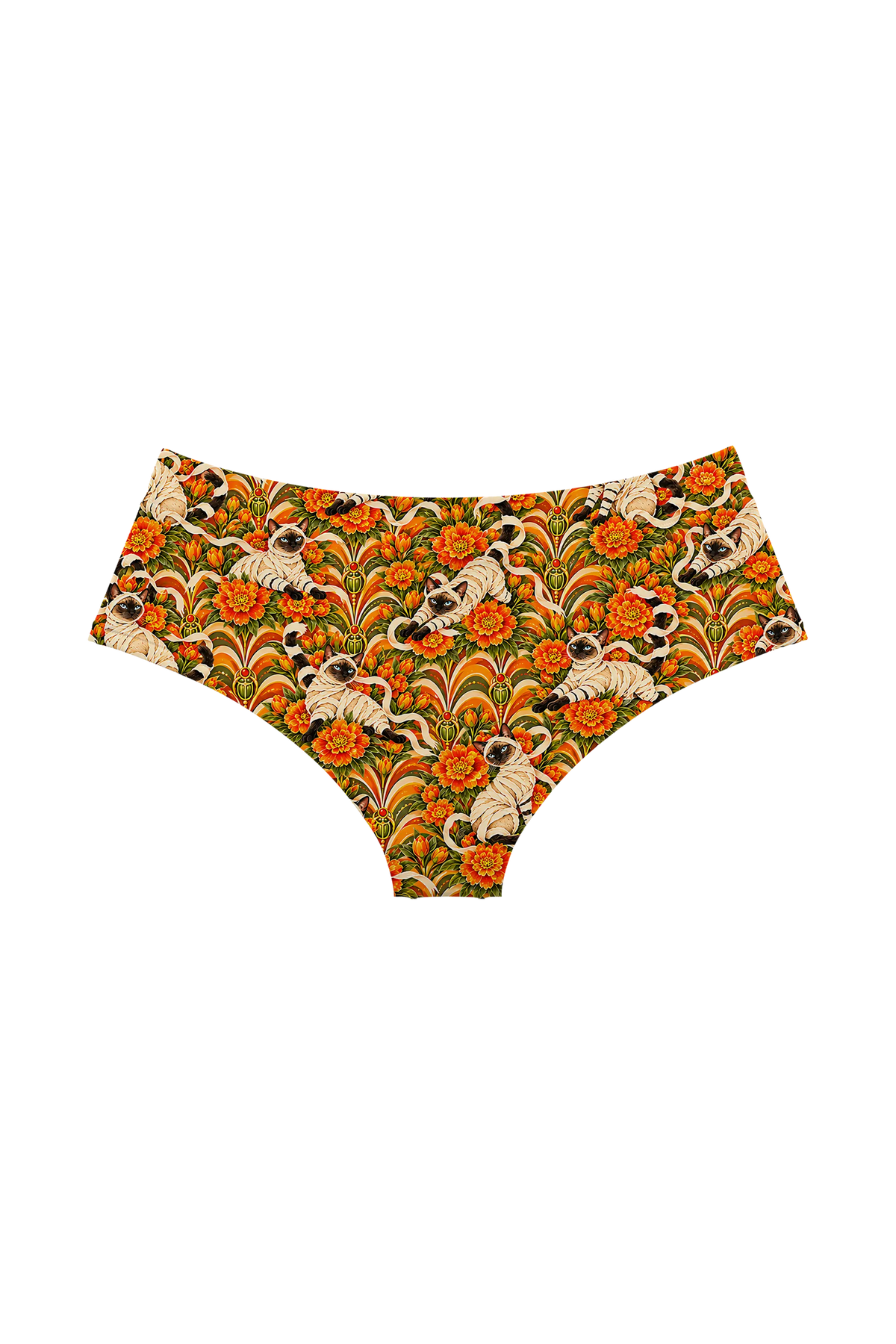 Mummy Siamese Cats hipster, back view