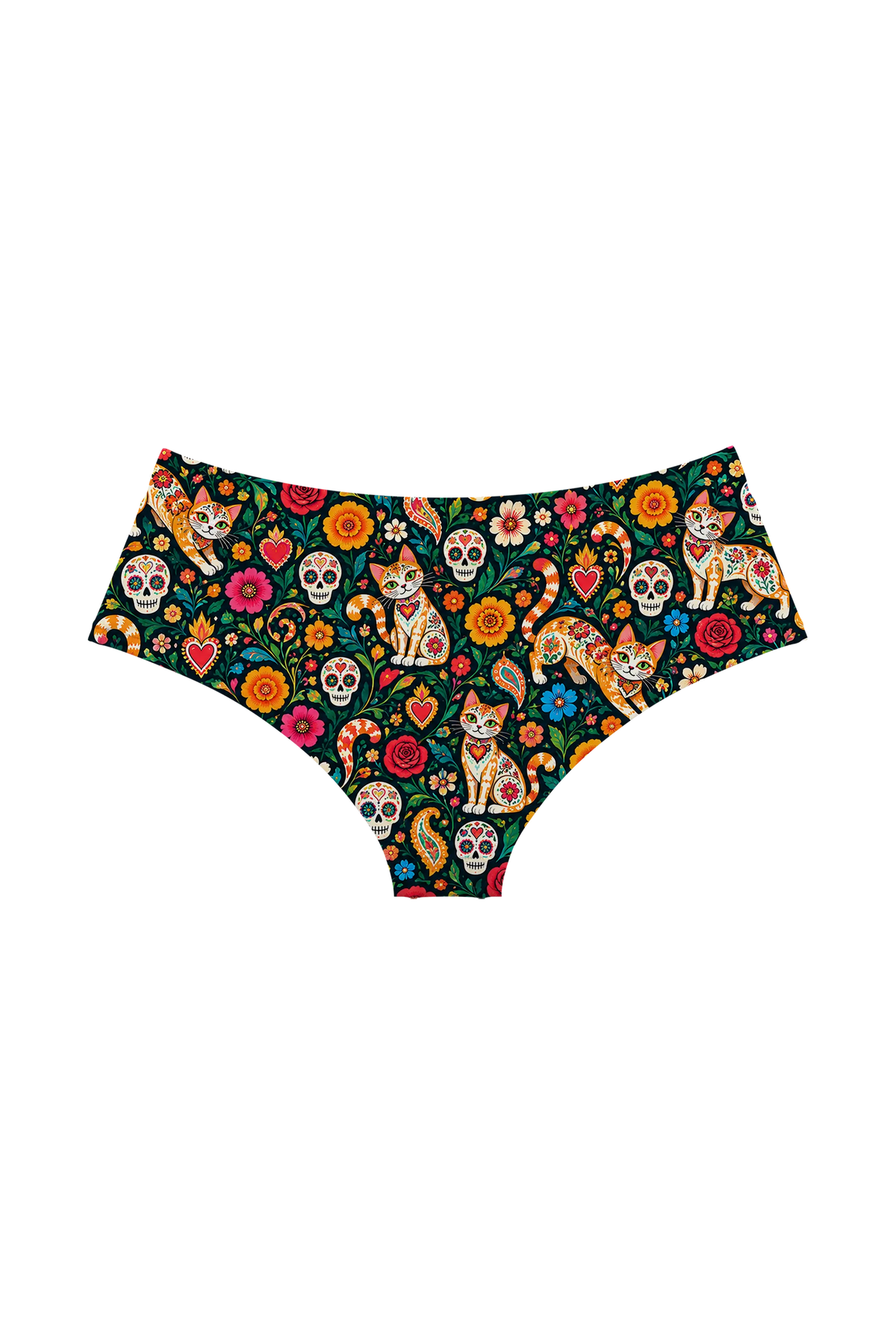 Sugar Skull Cats hipster, back view