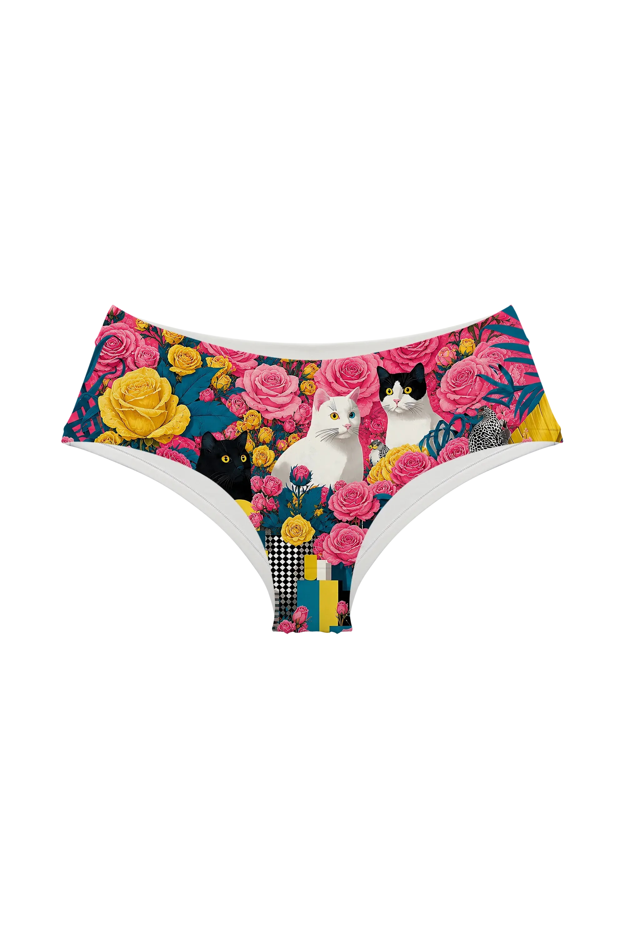 Blooming Cats hipster panty, front view