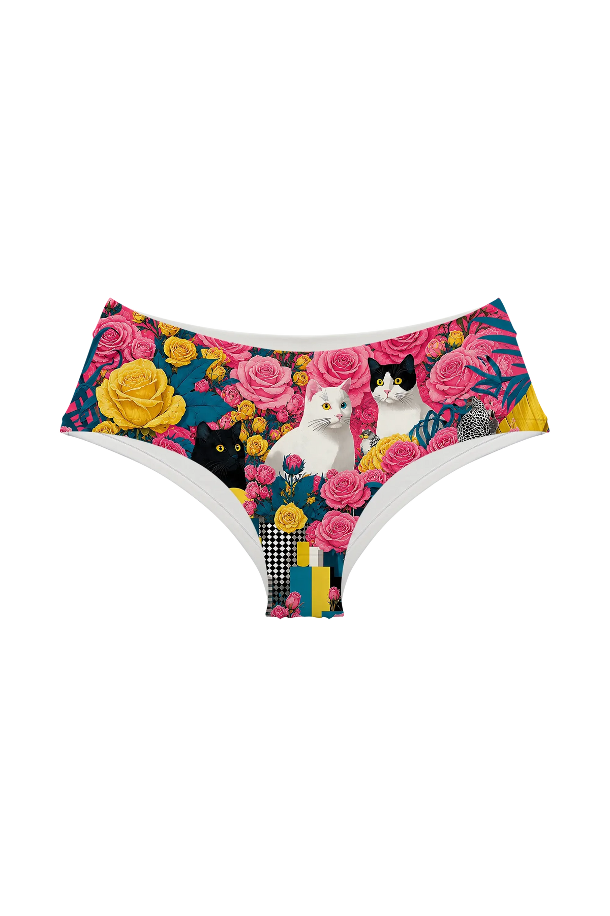Blooming Cats hipster panty, front view