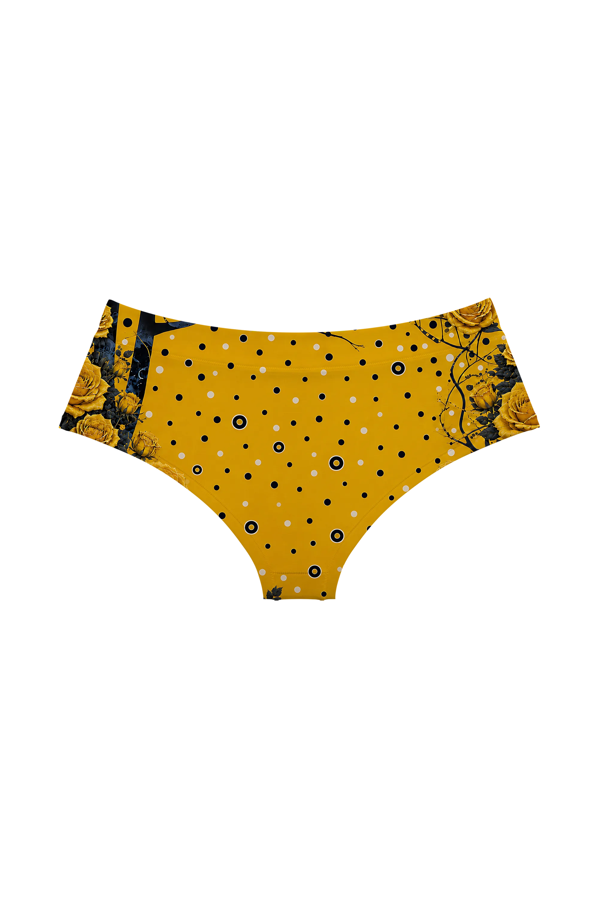 Golden Polka Cat hipster panty, back view
