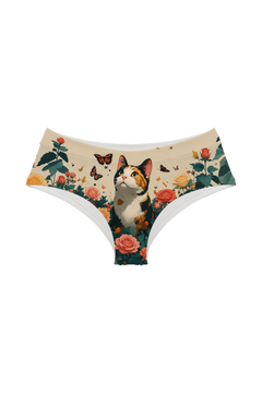Hipster - Calico Cat and Butterflies