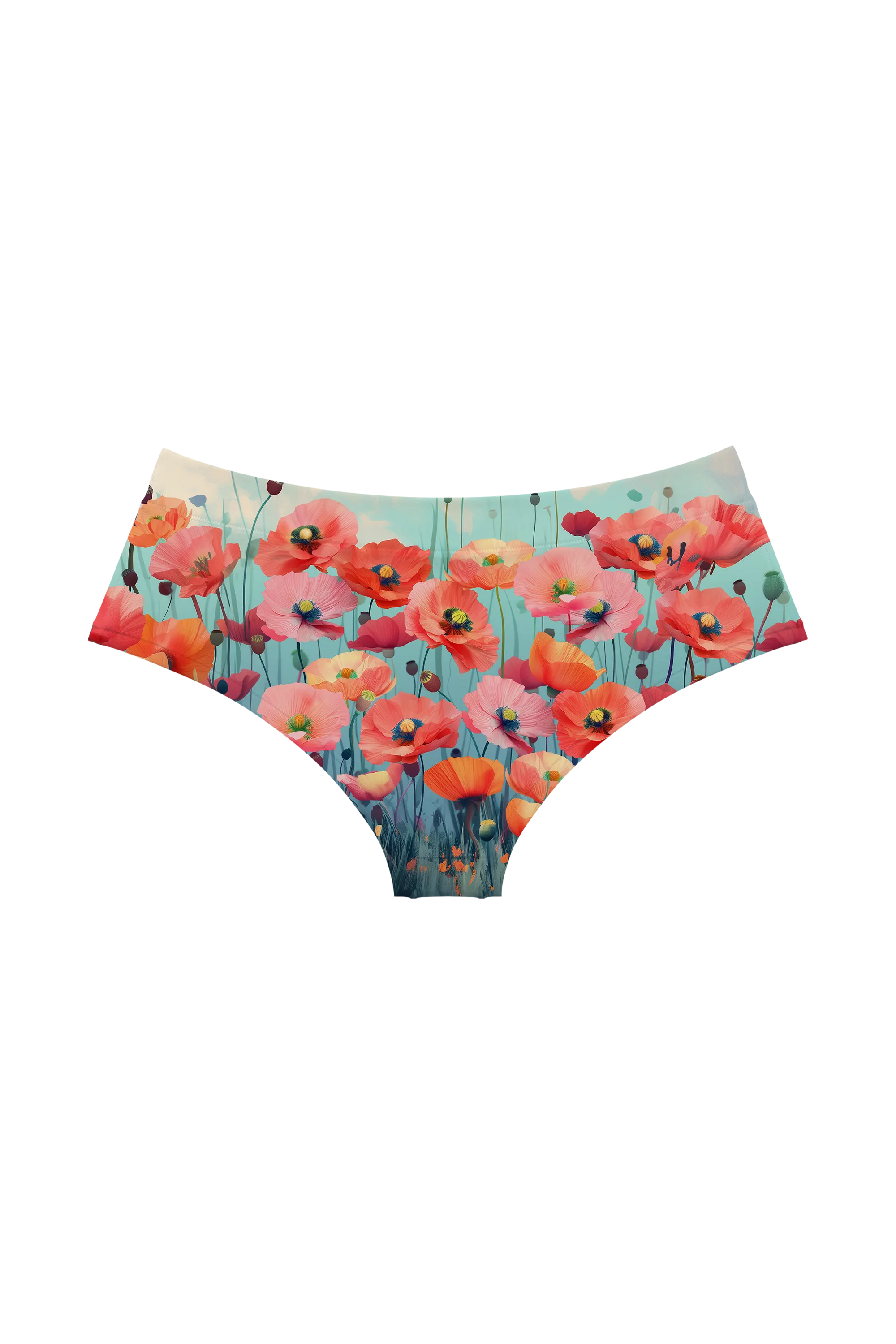 Misty Pastel Poppies hipster, back view