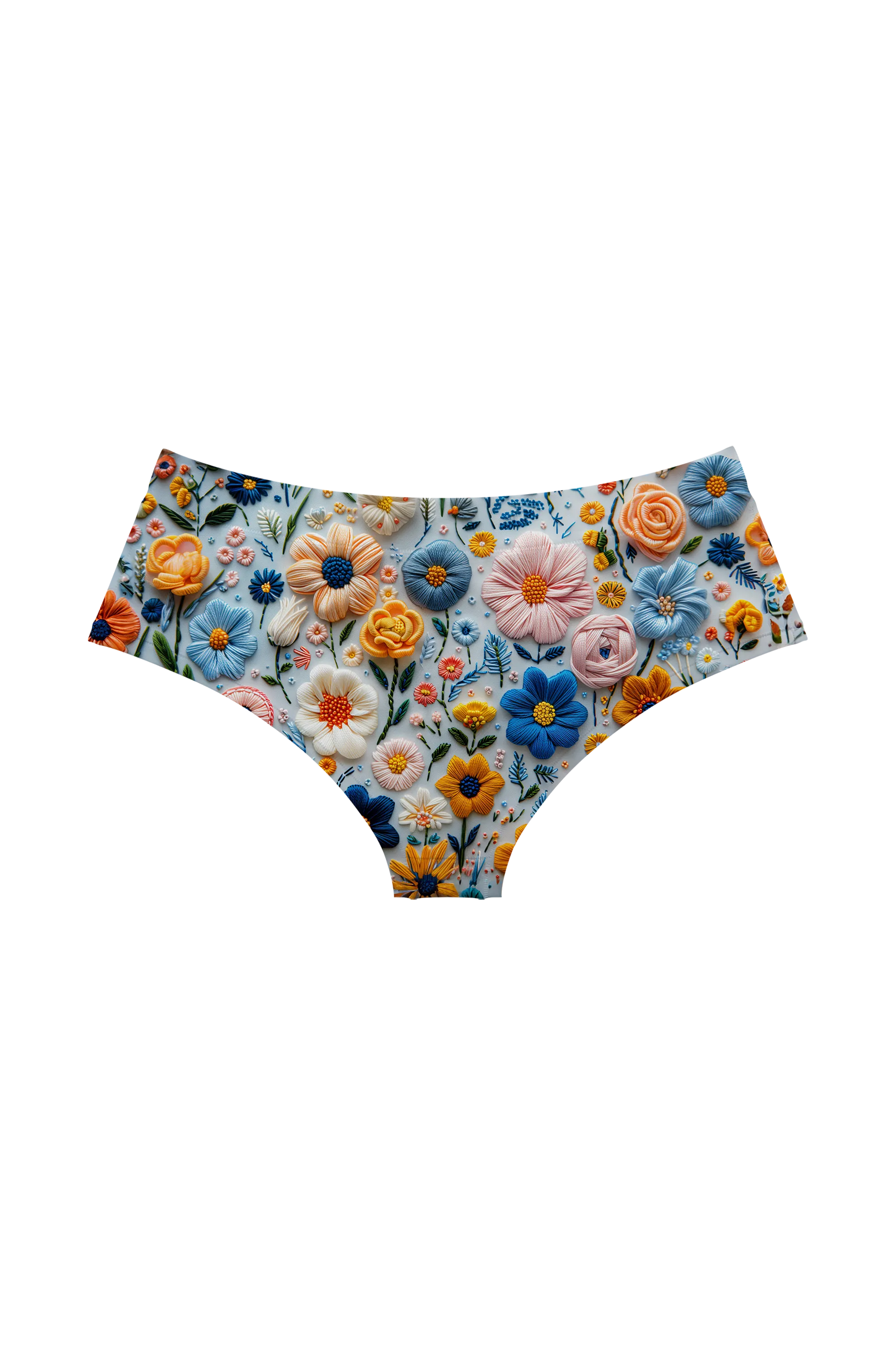 Stitched Wildflower Bed hipster, back view