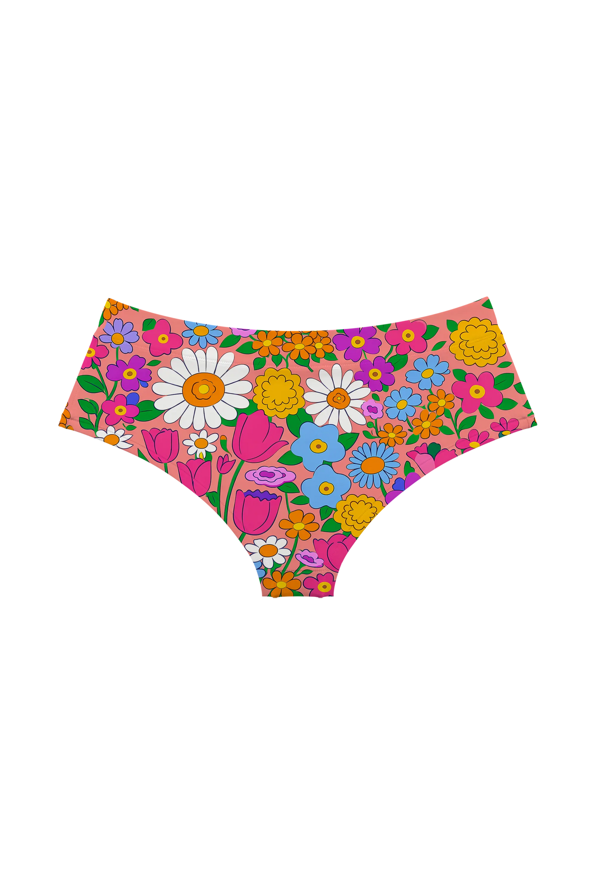 Retro Flower Power hipster, back view