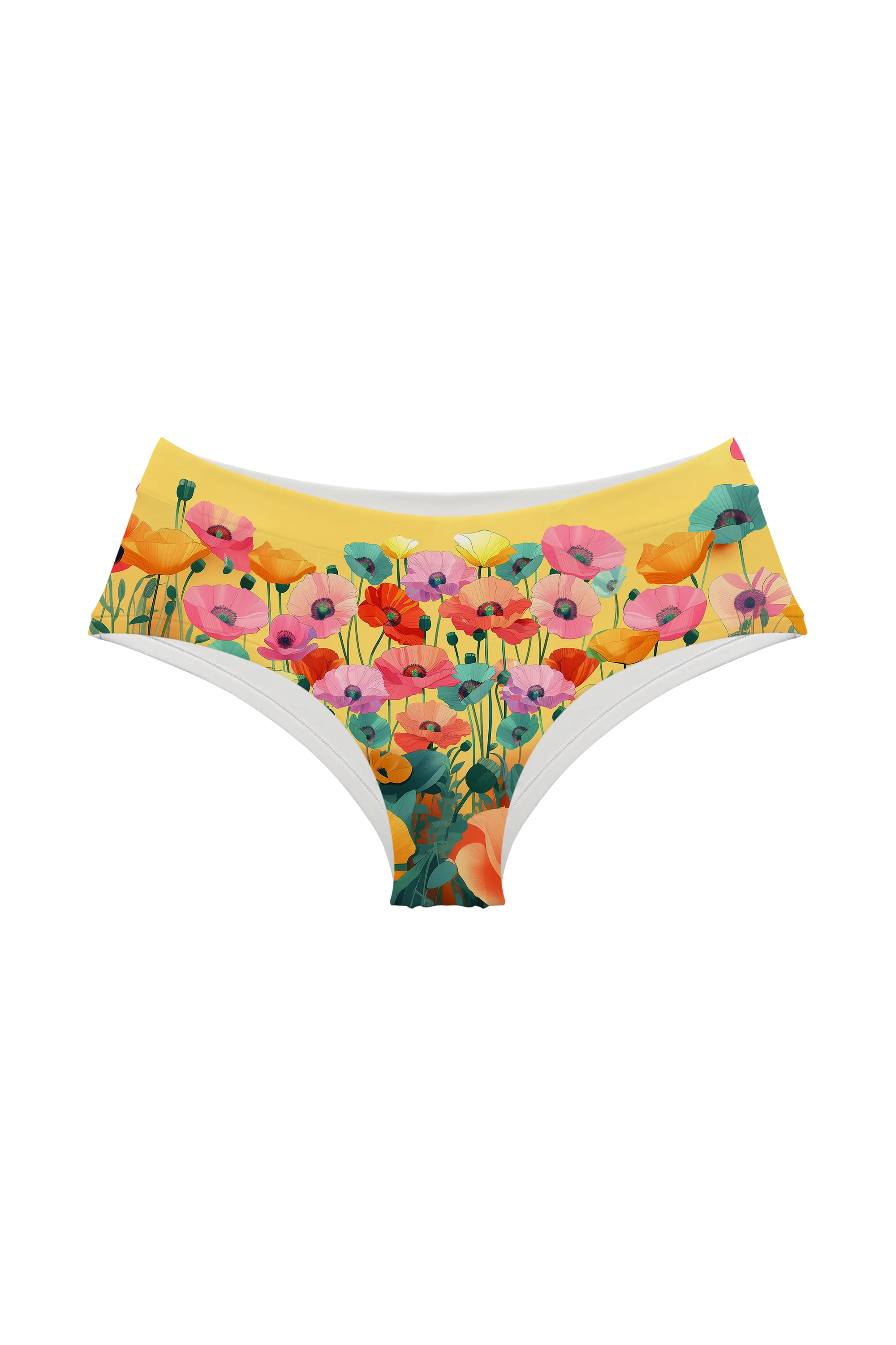 Poppies on Gold hipster, front view