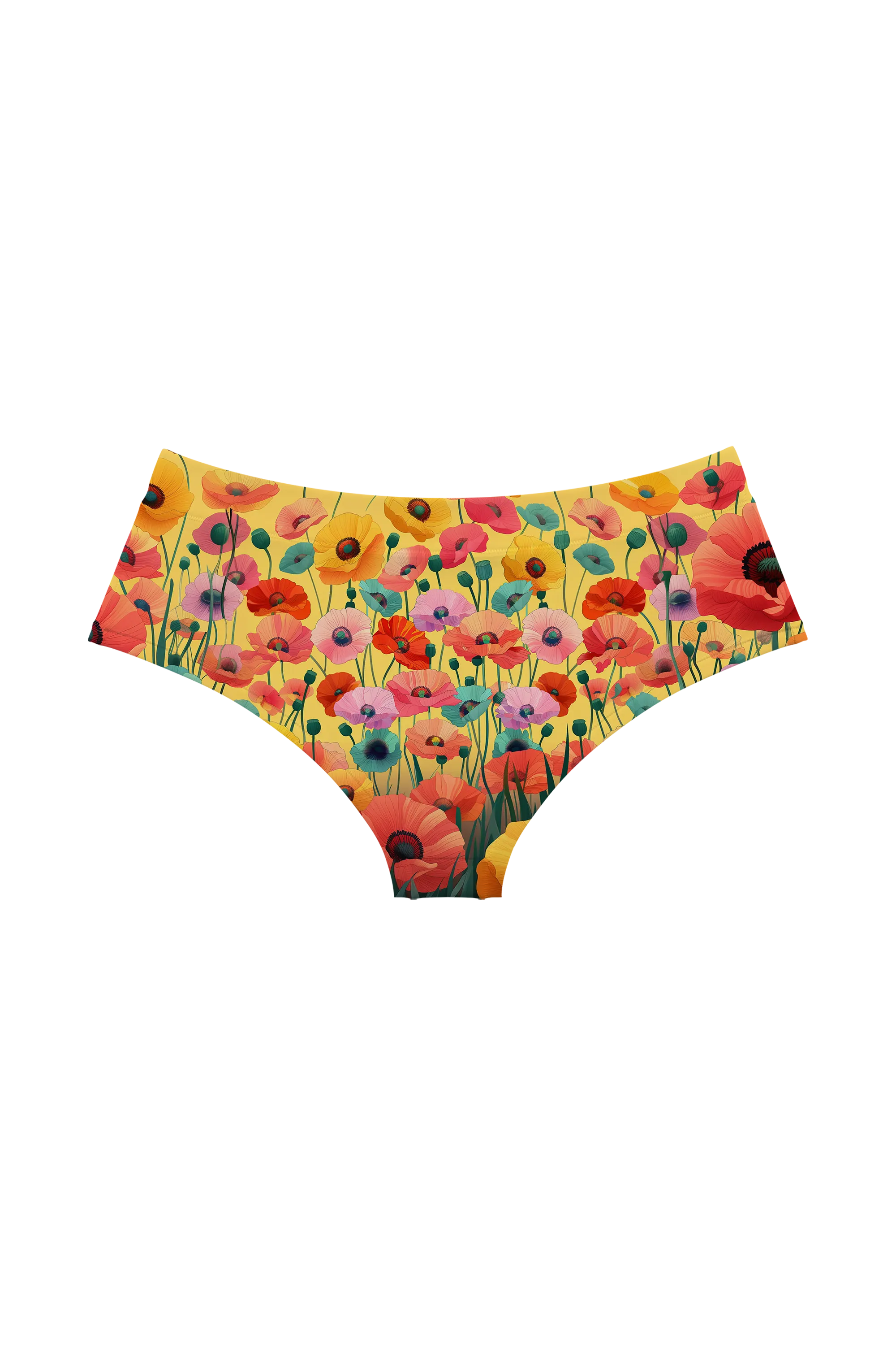 Poppies on Gold hipster, back view