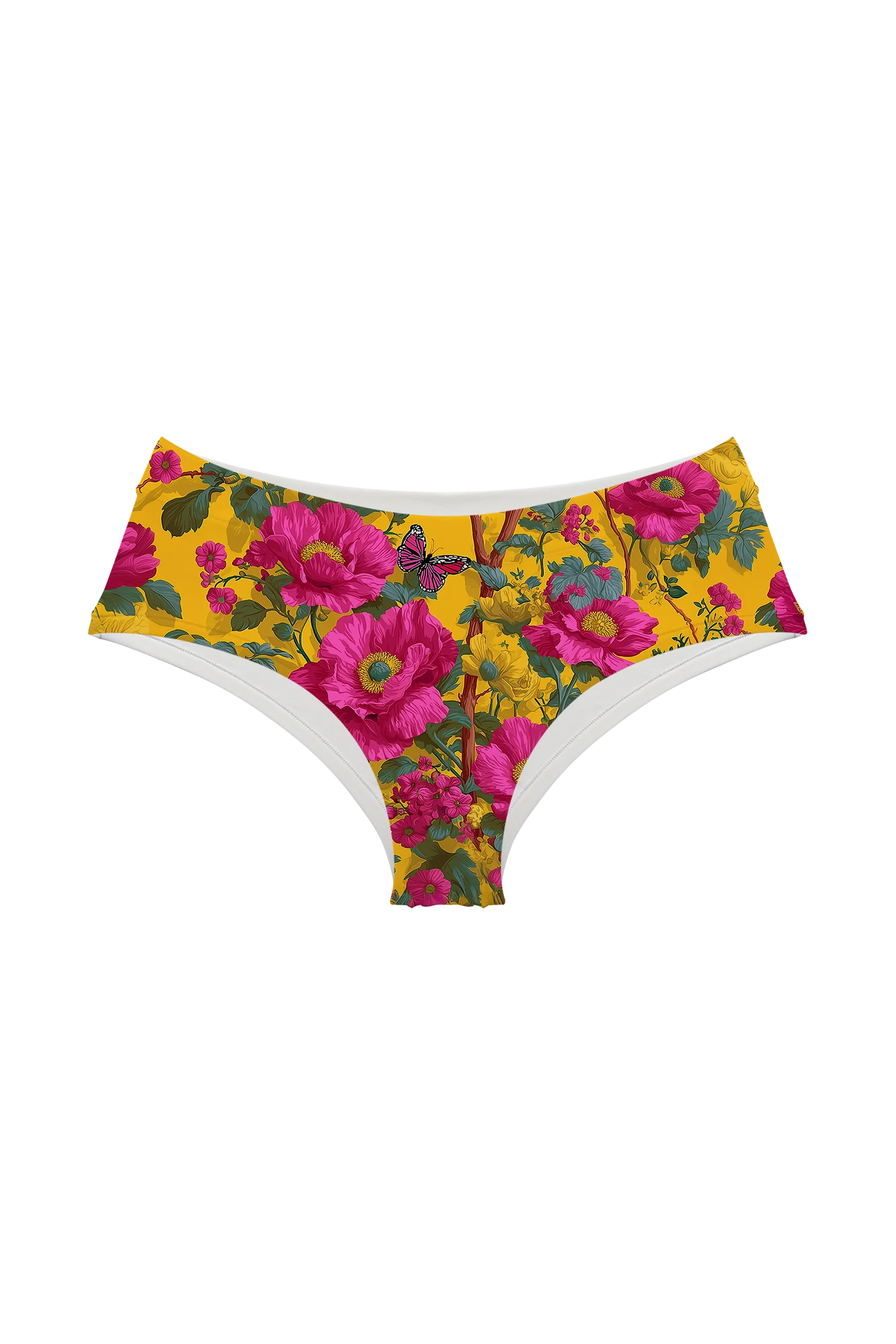 Magenta Butterfly Chintz hipster, front view