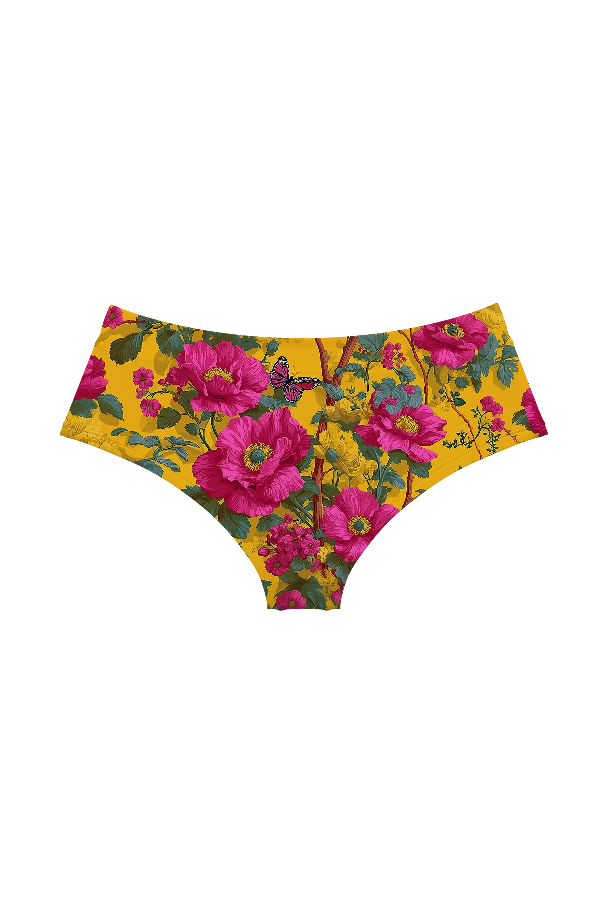 Magenta Butterfly Chintz hipster, back view
