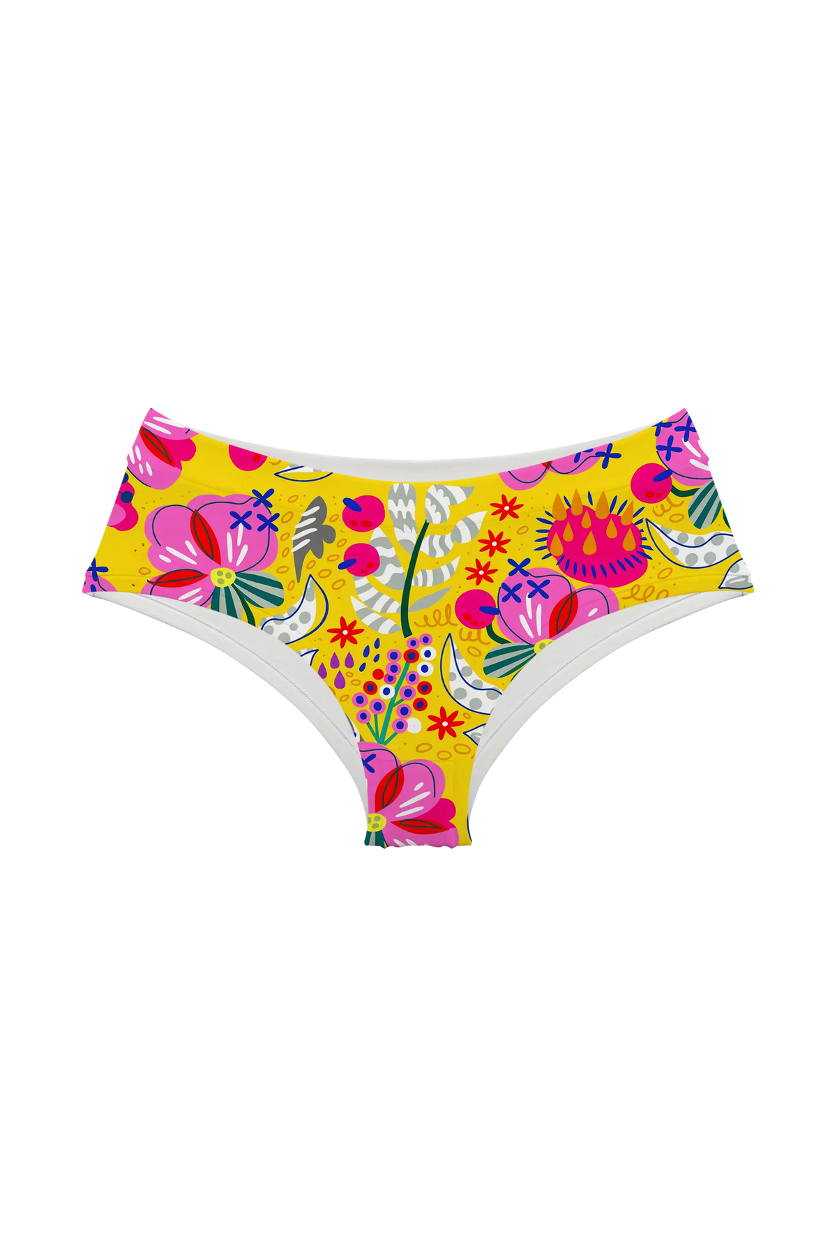 Pink Blossom on Yellow hipster, front view